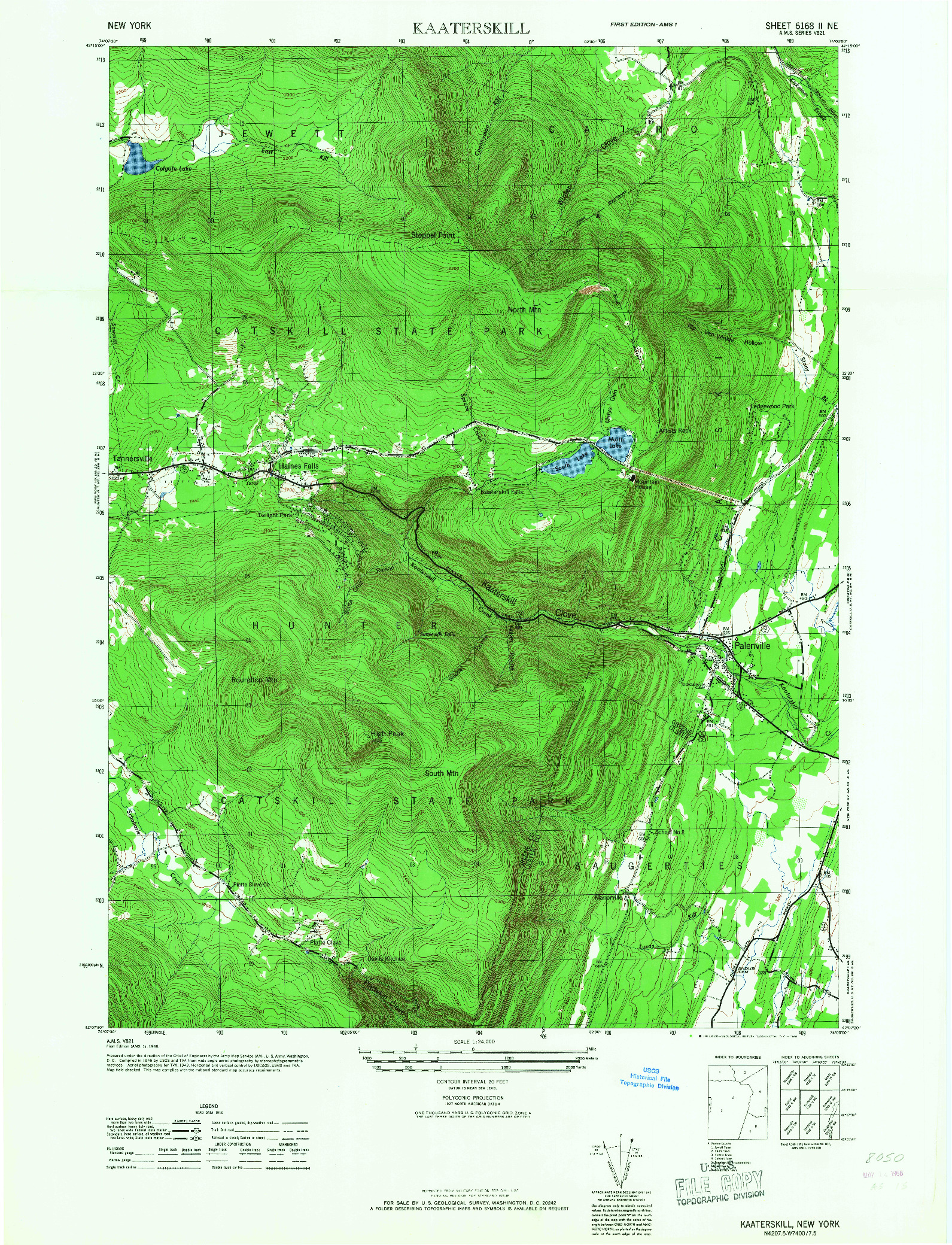 USGS 1:24000-SCALE QUADRANGLE FOR KAATERSKILL, NY 1946