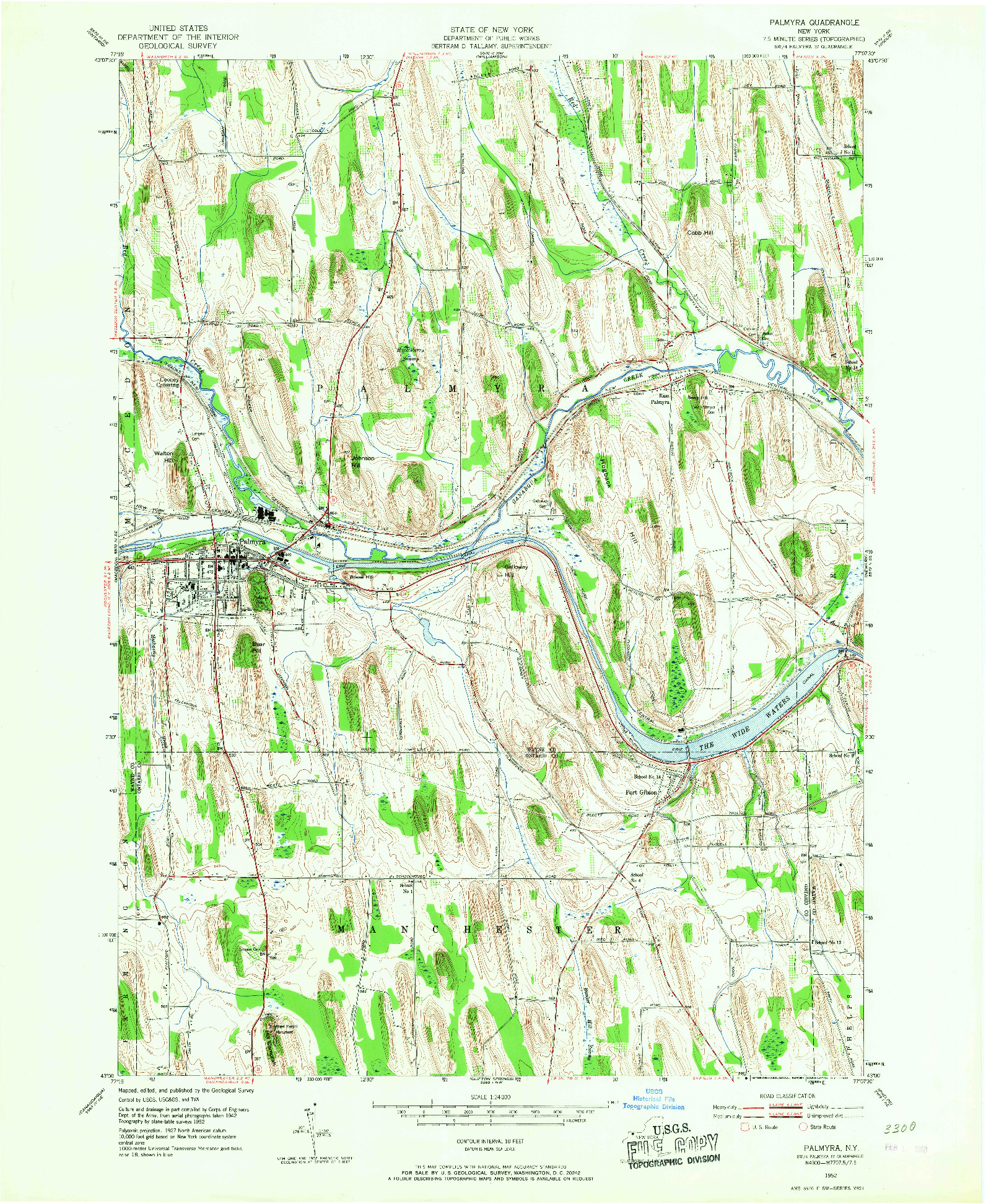 USGS 1:24000-SCALE QUADRANGLE FOR PALMYRA, NY 1952