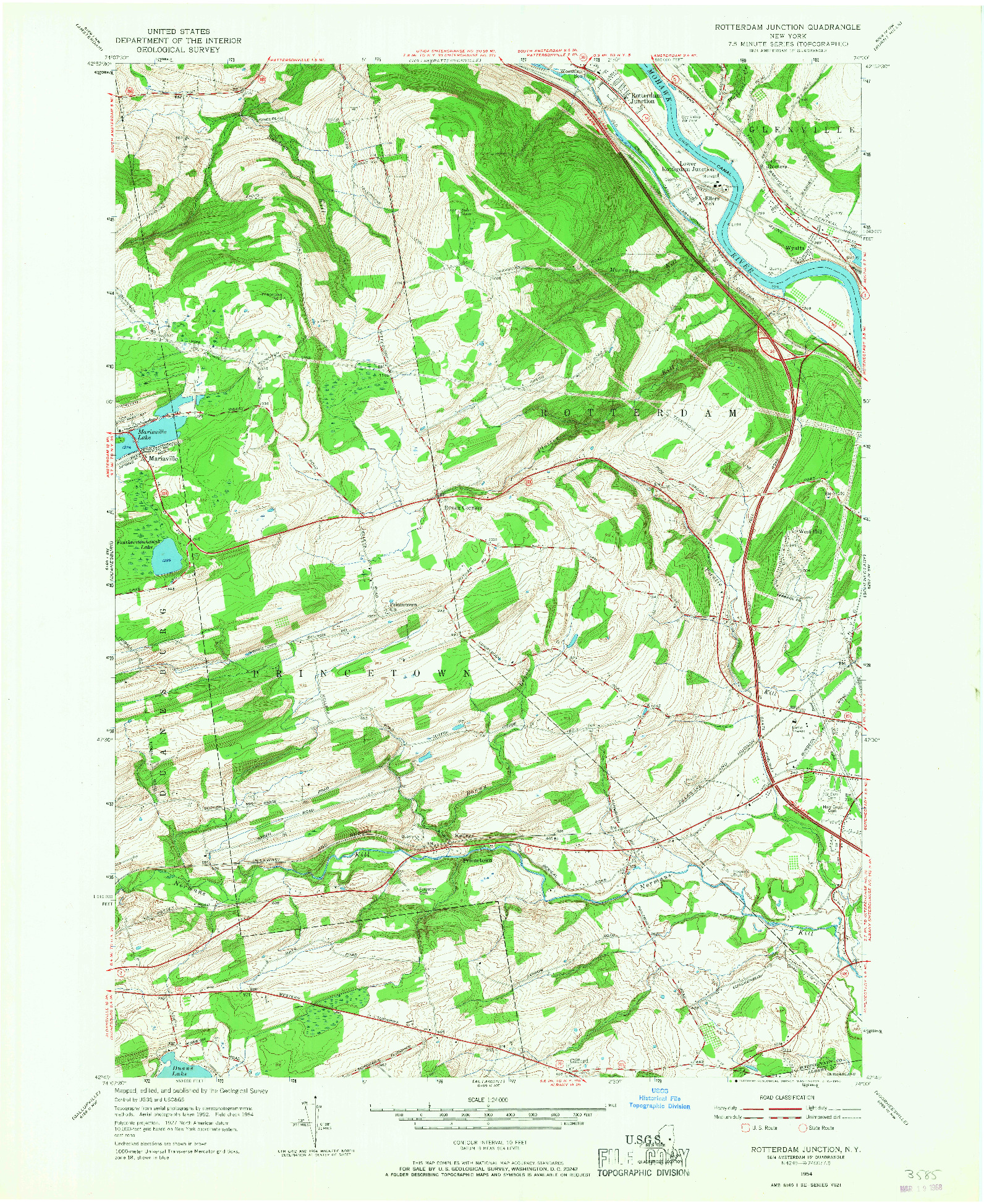 USGS 1:24000-SCALE QUADRANGLE FOR ROTTERDAM JUNCTION, NY 1954