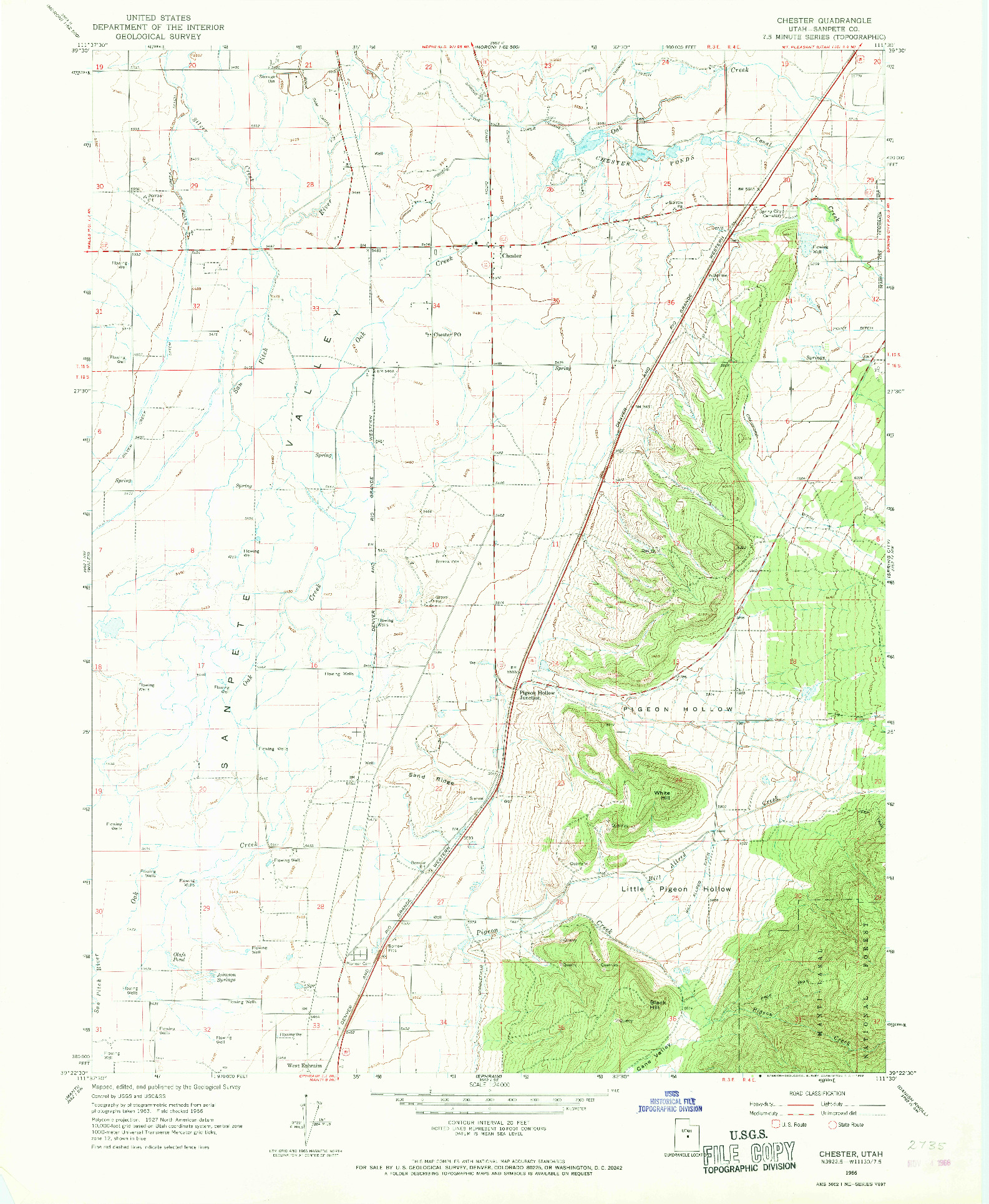 USGS 1:24000-SCALE QUADRANGLE FOR CHESTER, UT 1966