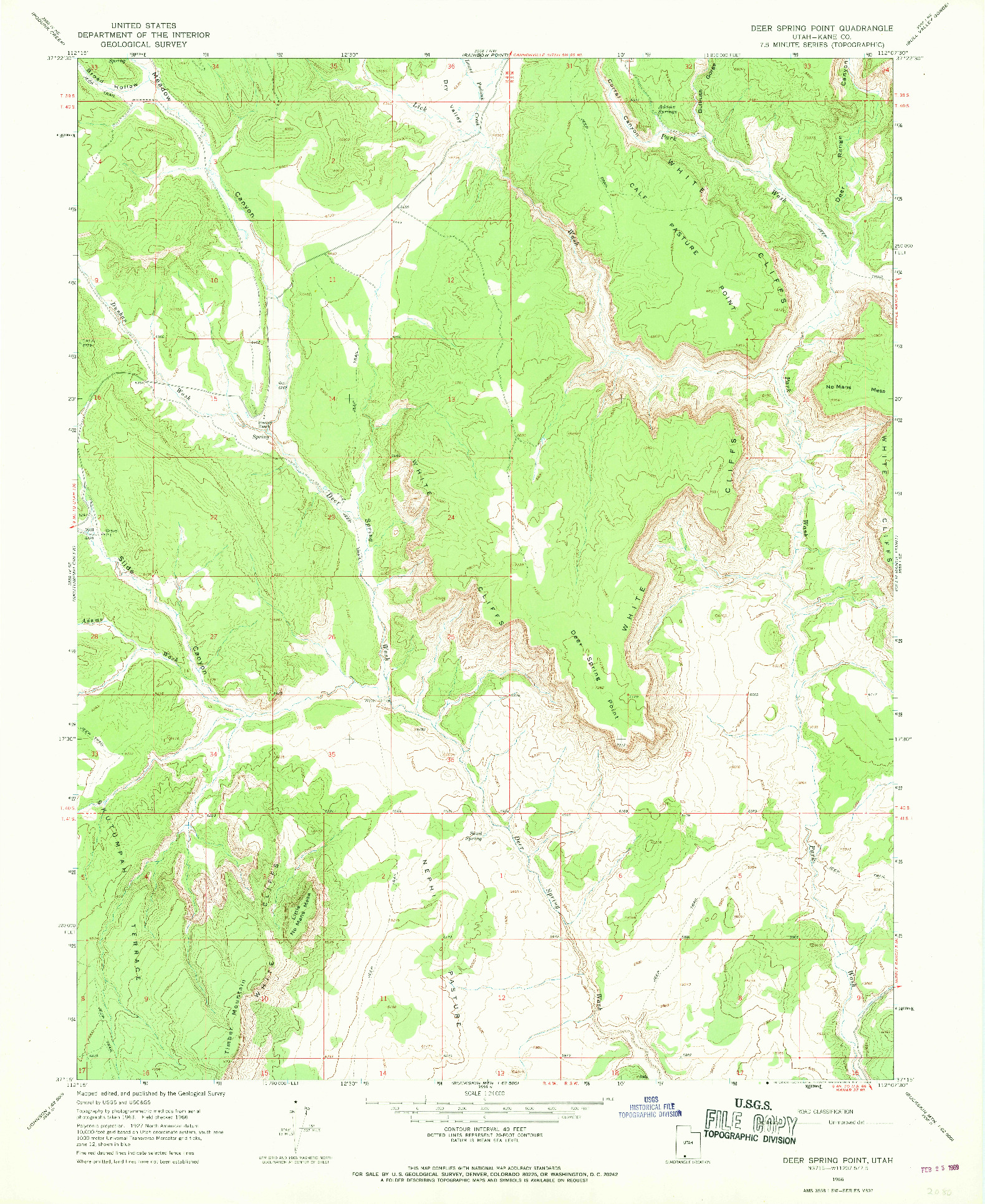 USGS 1:24000-SCALE QUADRANGLE FOR DEER SPRING POINT, UT 1966