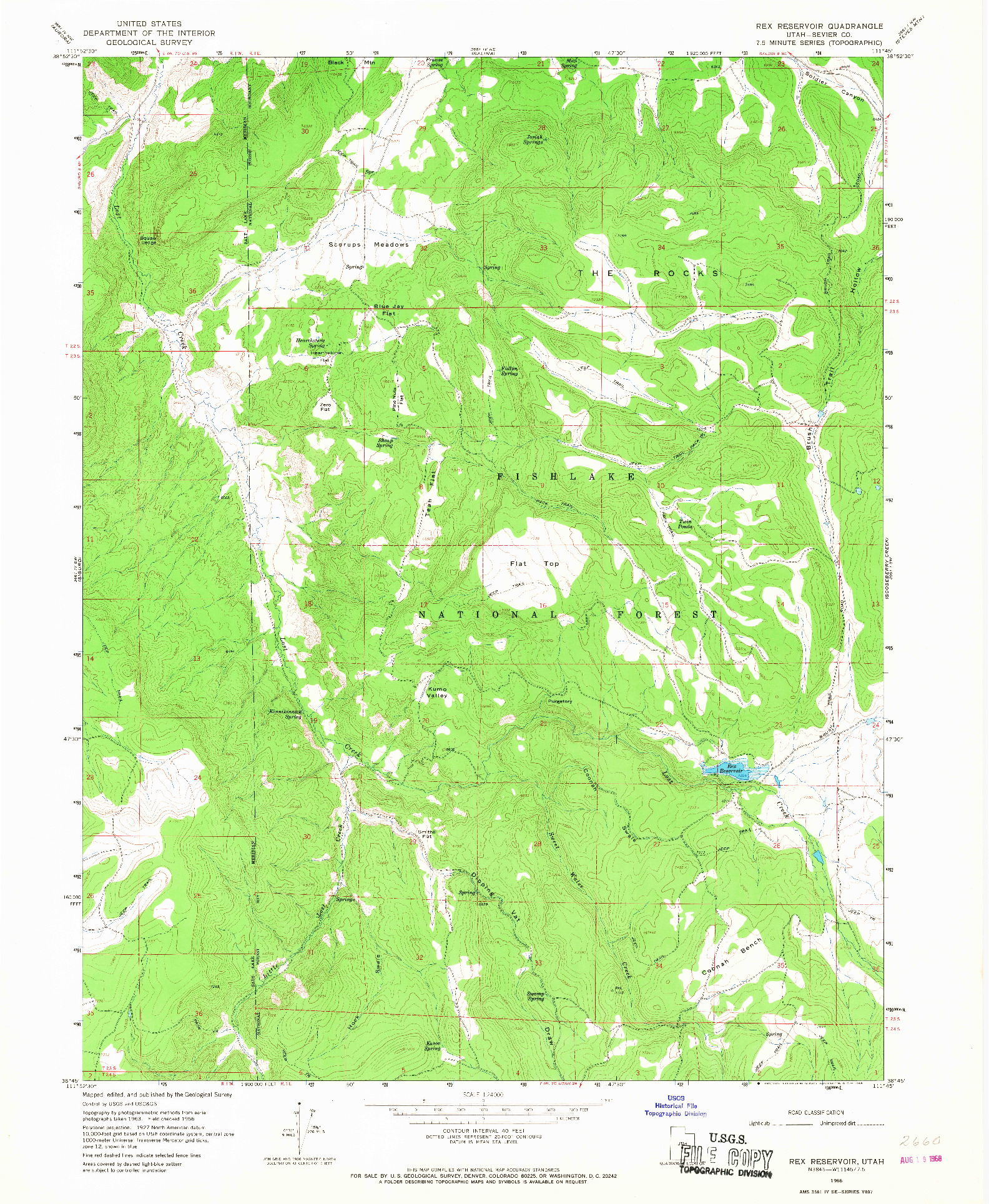 USGS 1:24000-SCALE QUADRANGLE FOR REX RESERVOIR, UT 1966