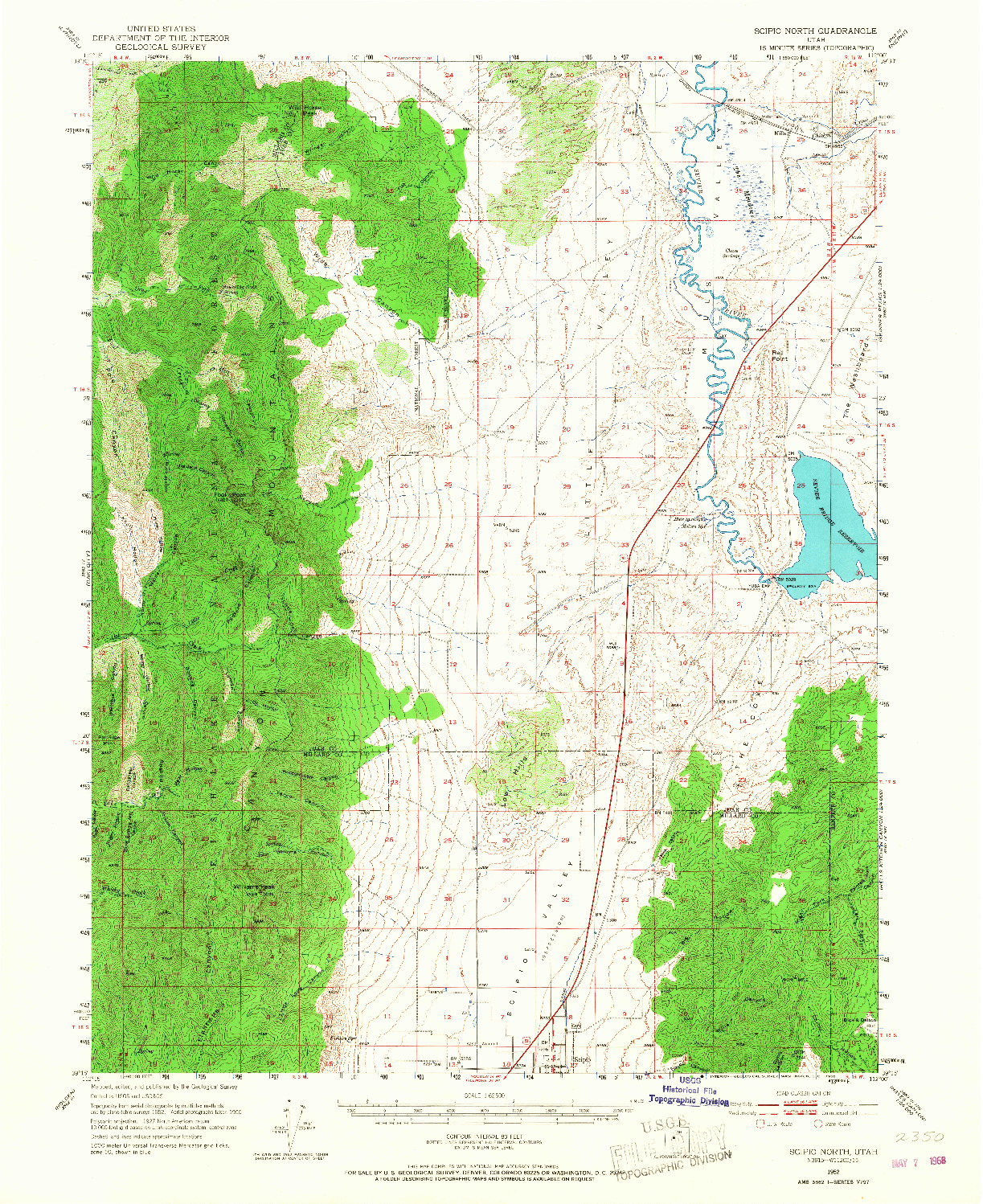 USGS 1:62500-SCALE QUADRANGLE FOR SCIPIO NORTH, UT 1952