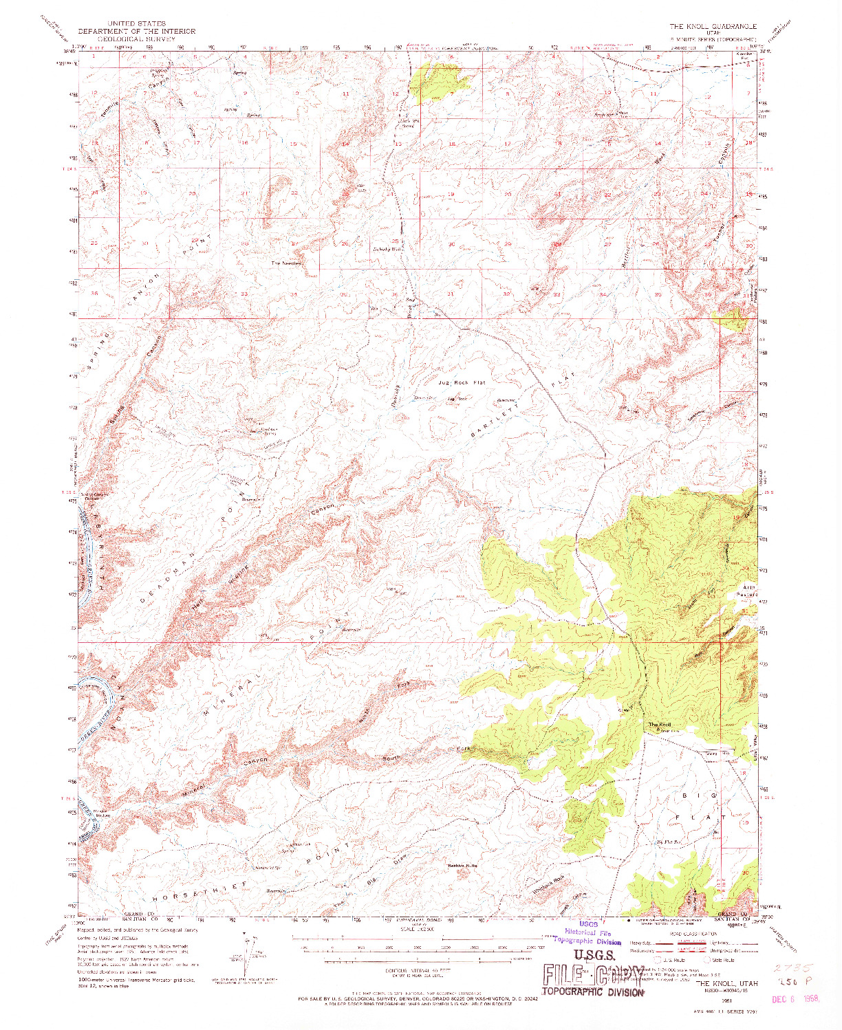 USGS 1:62500-SCALE QUADRANGLE FOR THE KNOLL, UT 1951