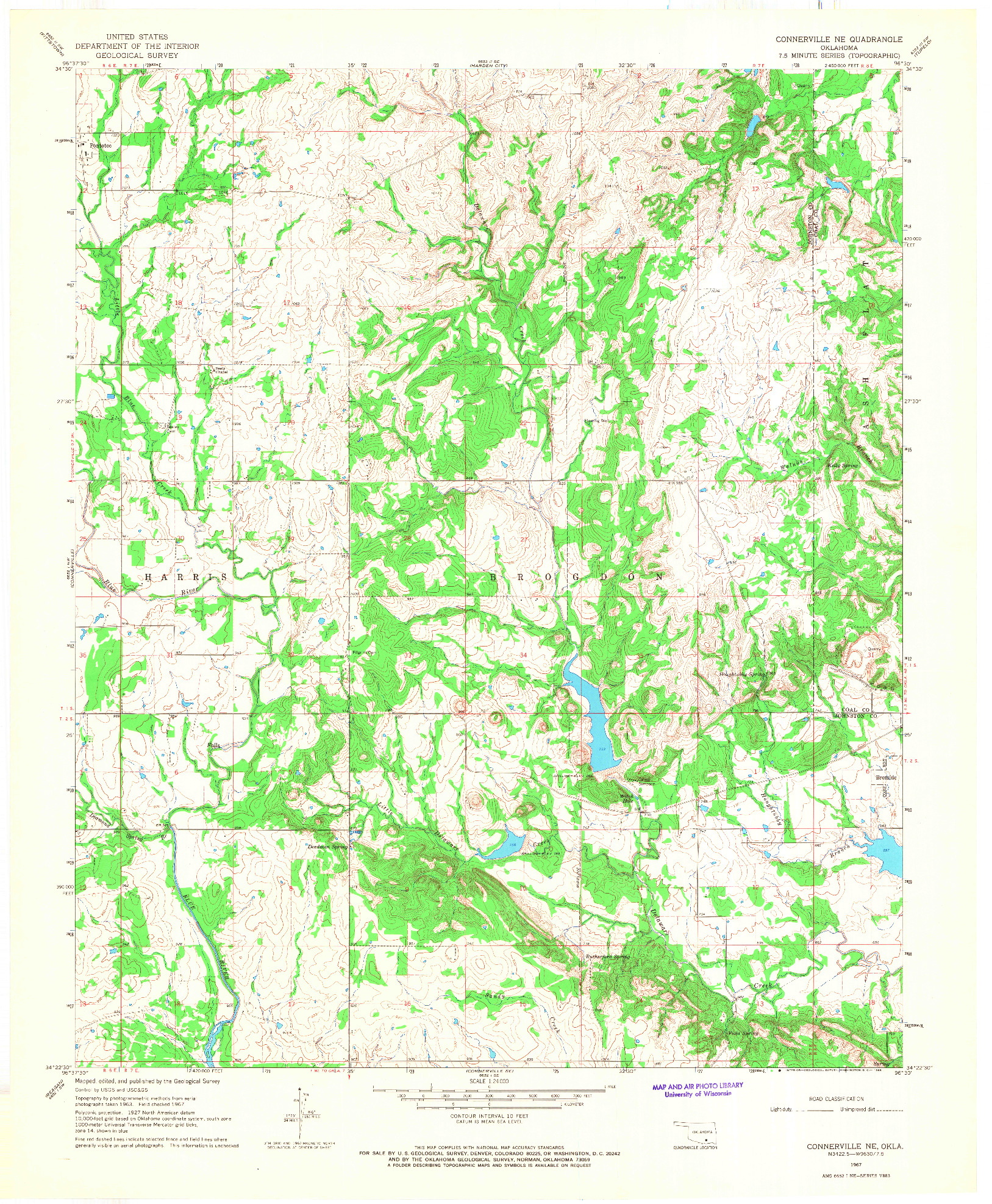 USGS 1:24000-SCALE QUADRANGLE FOR CONNERVILLE NE, OK 1967