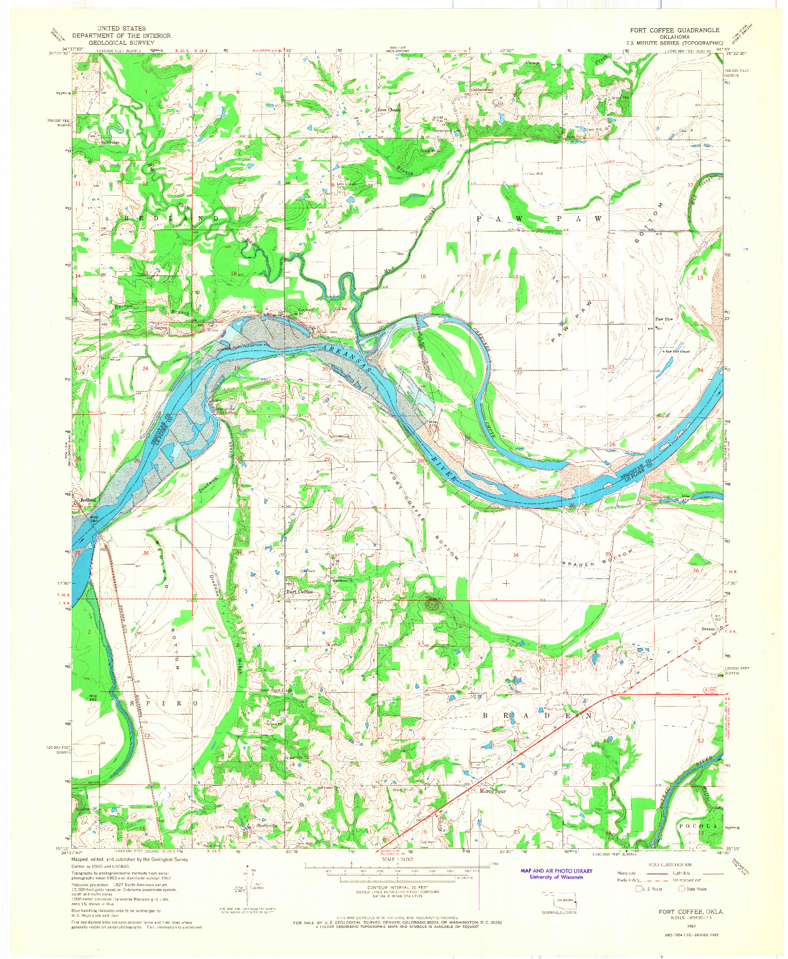 USGS 1:24000-SCALE QUADRANGLE FOR FORT COFFEE, OK 1967