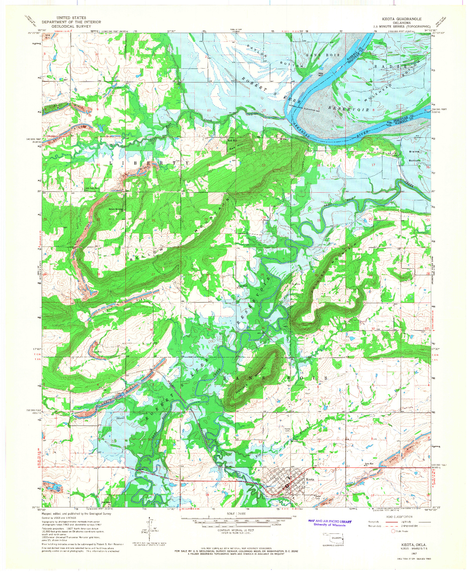 USGS 1:24000-SCALE QUADRANGLE FOR KEOTA, OK 1967