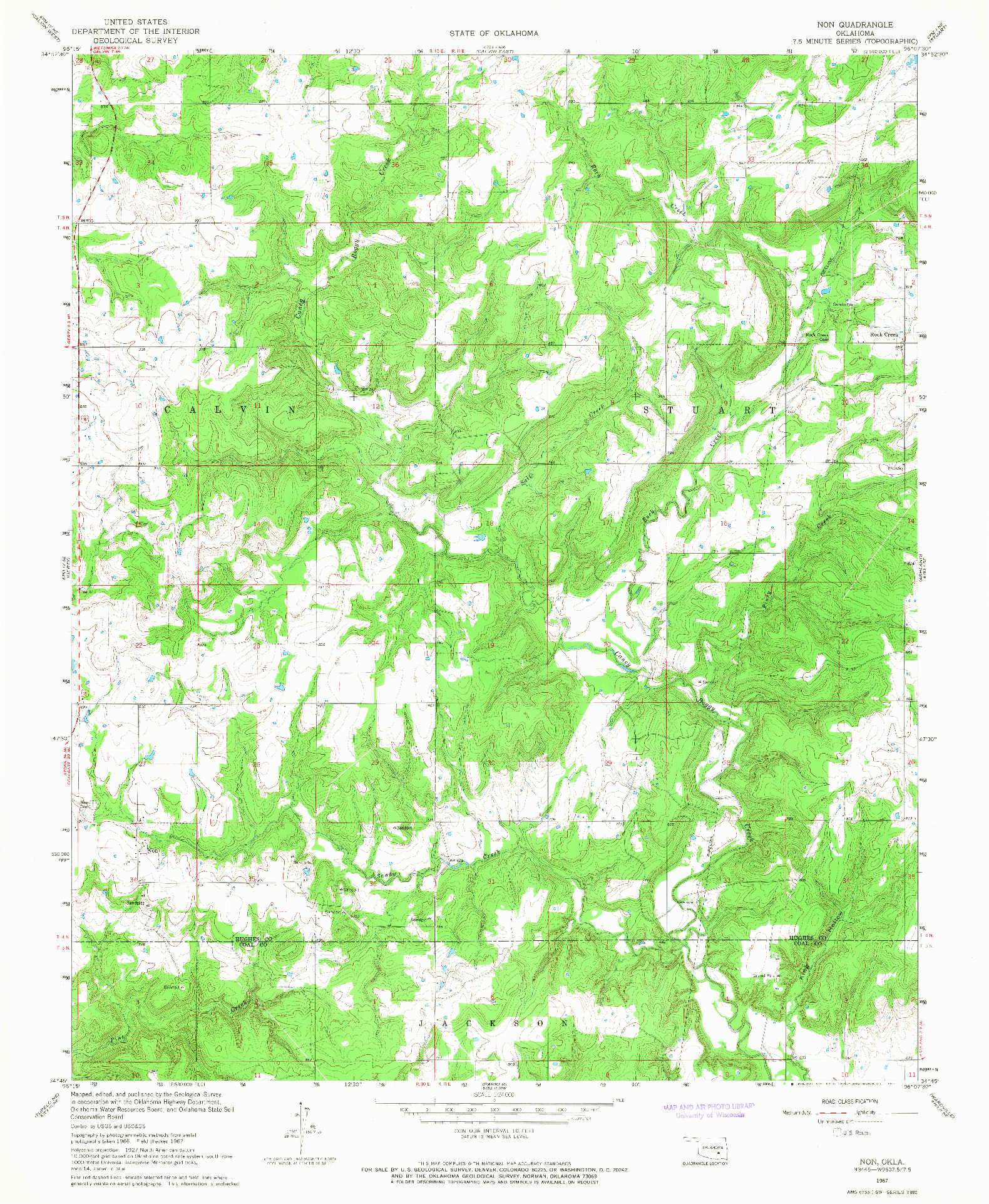 USGS 1:24000-SCALE QUADRANGLE FOR NON, OK 1967