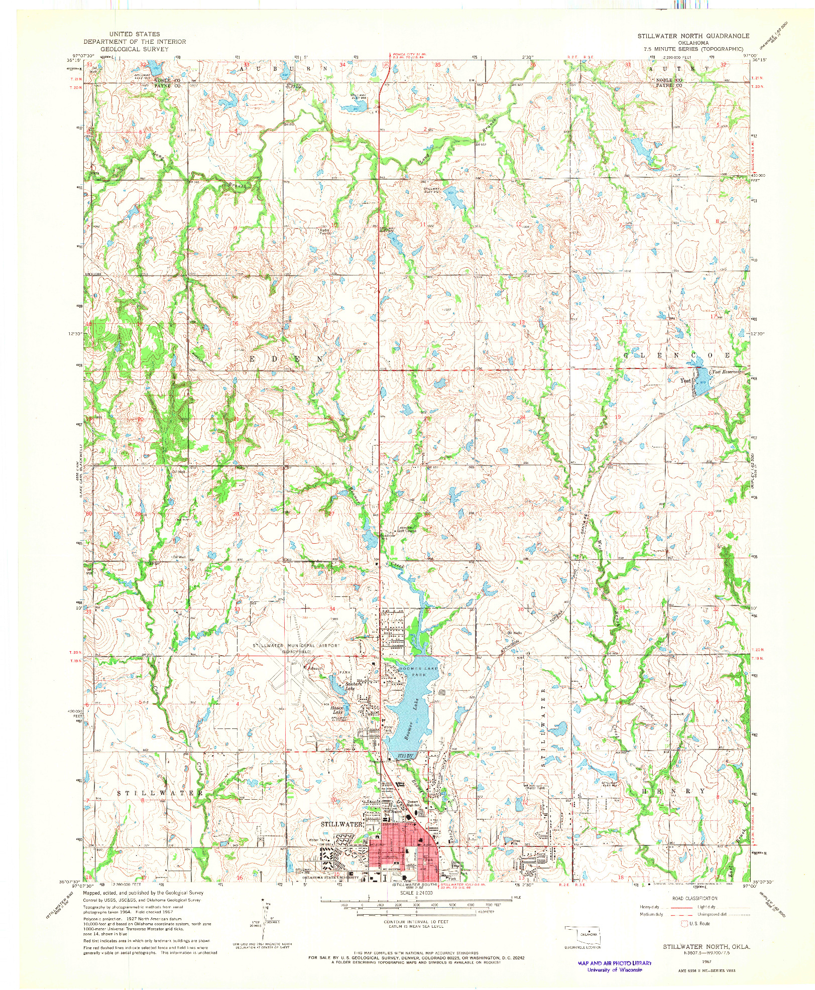 USGS 1:24000-SCALE QUADRANGLE FOR STILLWATER NORTH, OK 1967