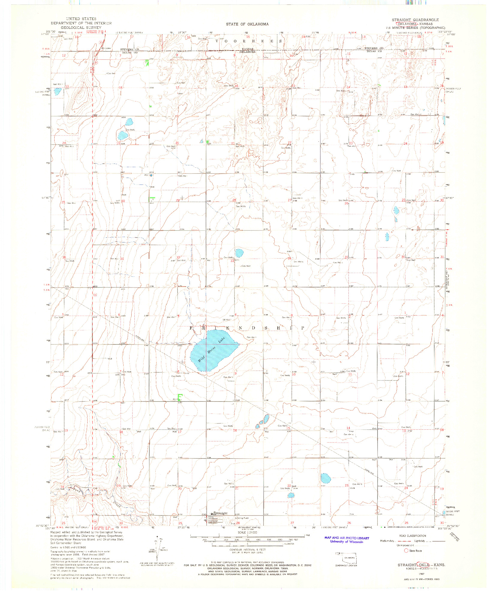 USGS 1:24000-SCALE QUADRANGLE FOR STRAIGHT, OK 1967