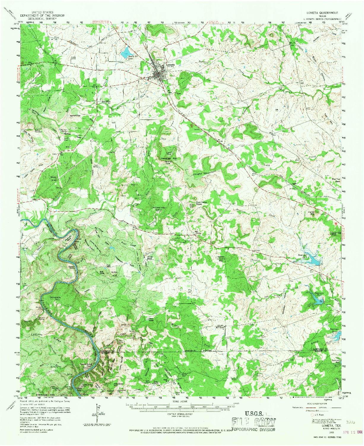 USGS 1:62500-SCALE QUADRANGLE FOR LOMETA, TX 1959