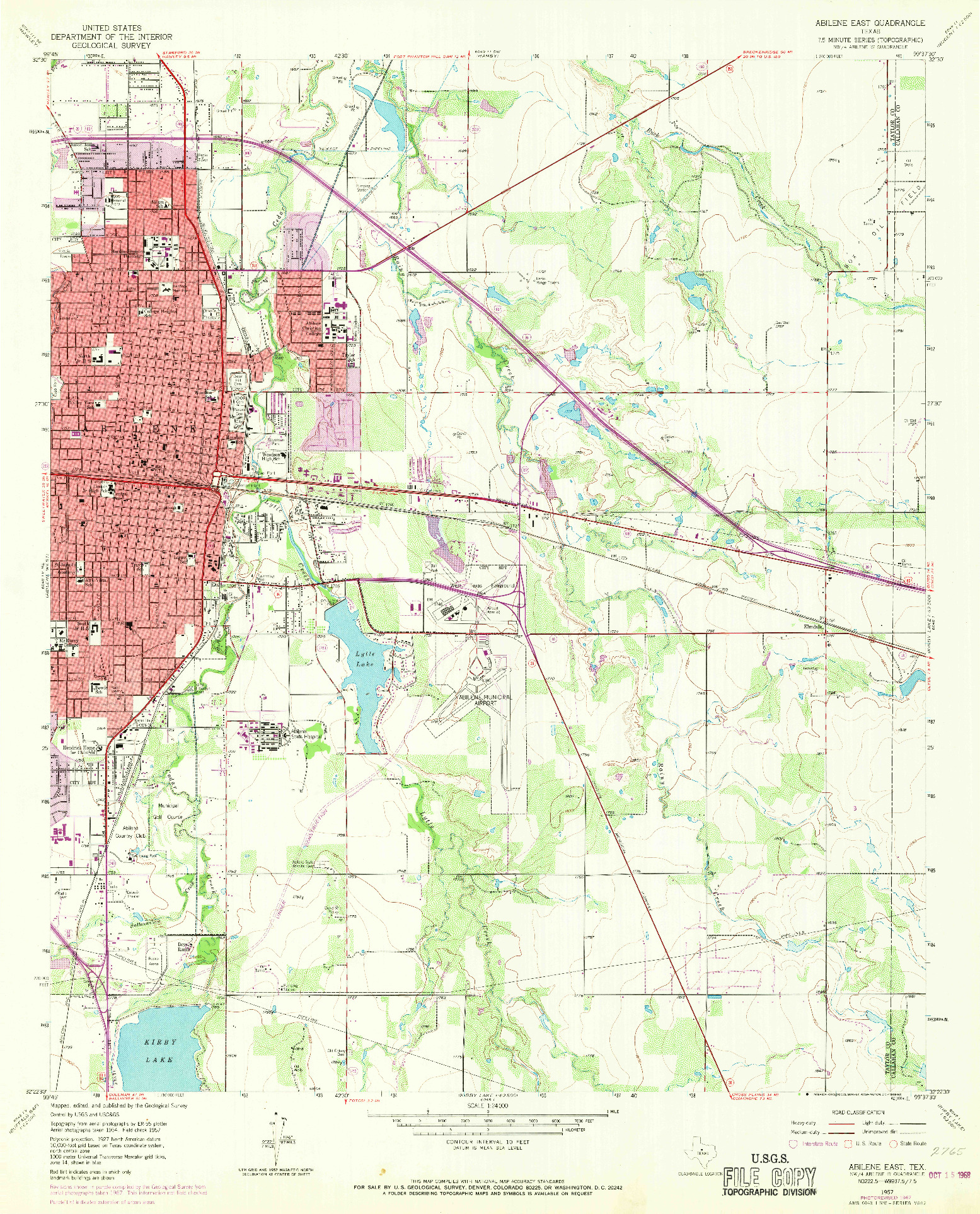 USGS 1:24000-SCALE QUADRANGLE FOR ABILENE EAST, TX 1957