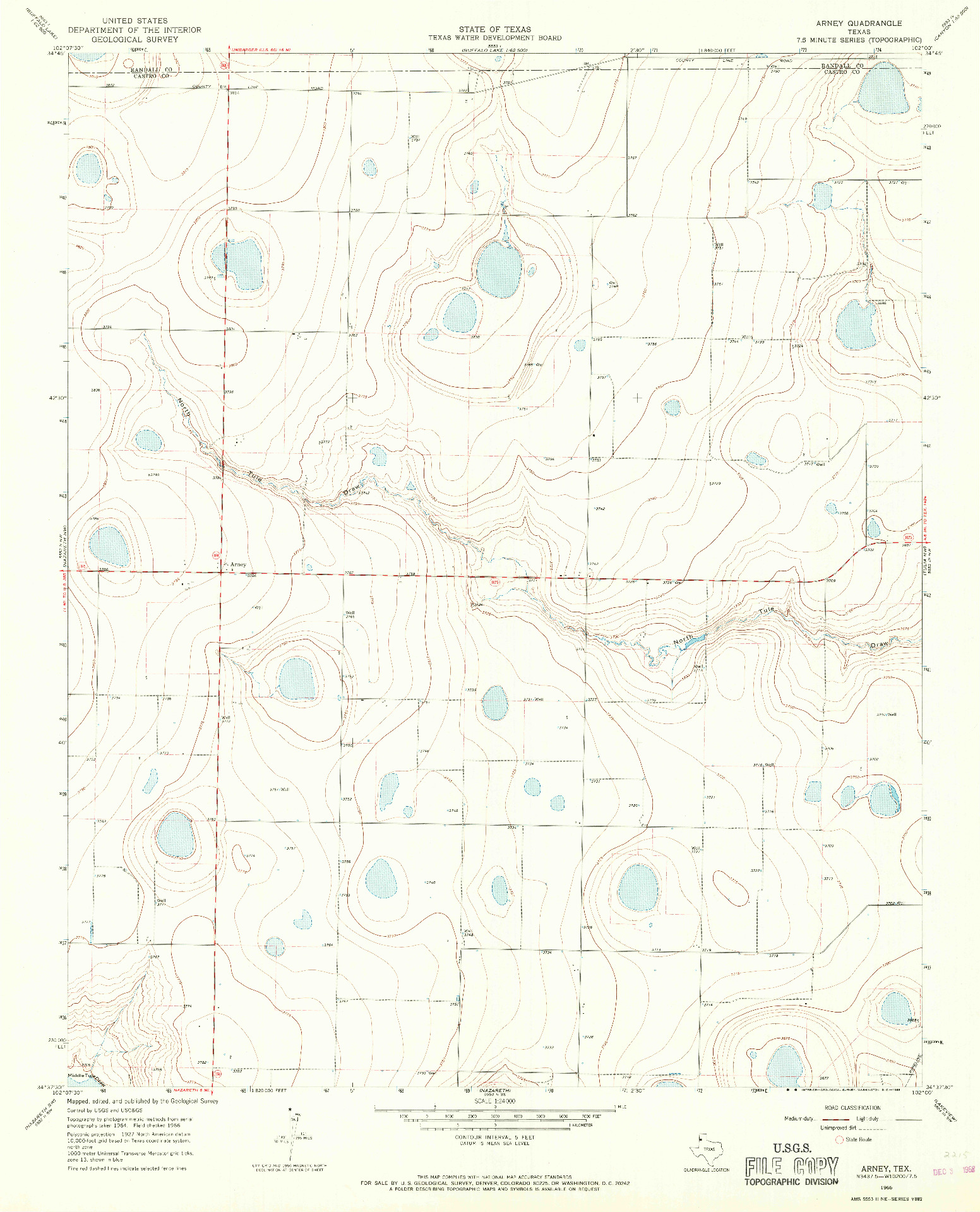 USGS 1:24000-SCALE QUADRANGLE FOR ARNEY, TX 1966