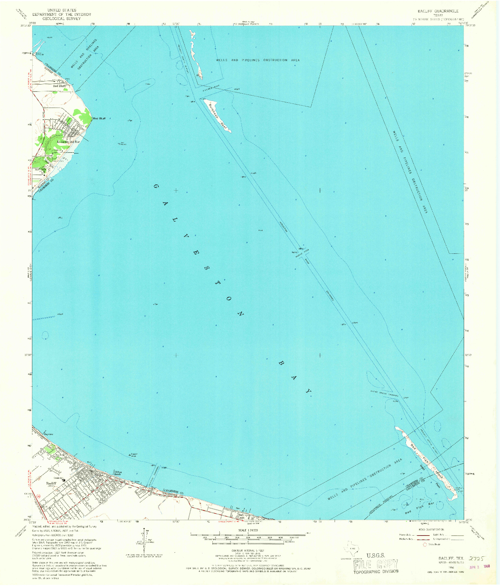 USGS 1:24000-SCALE QUADRANGLE FOR BACLIFF, TX 1956