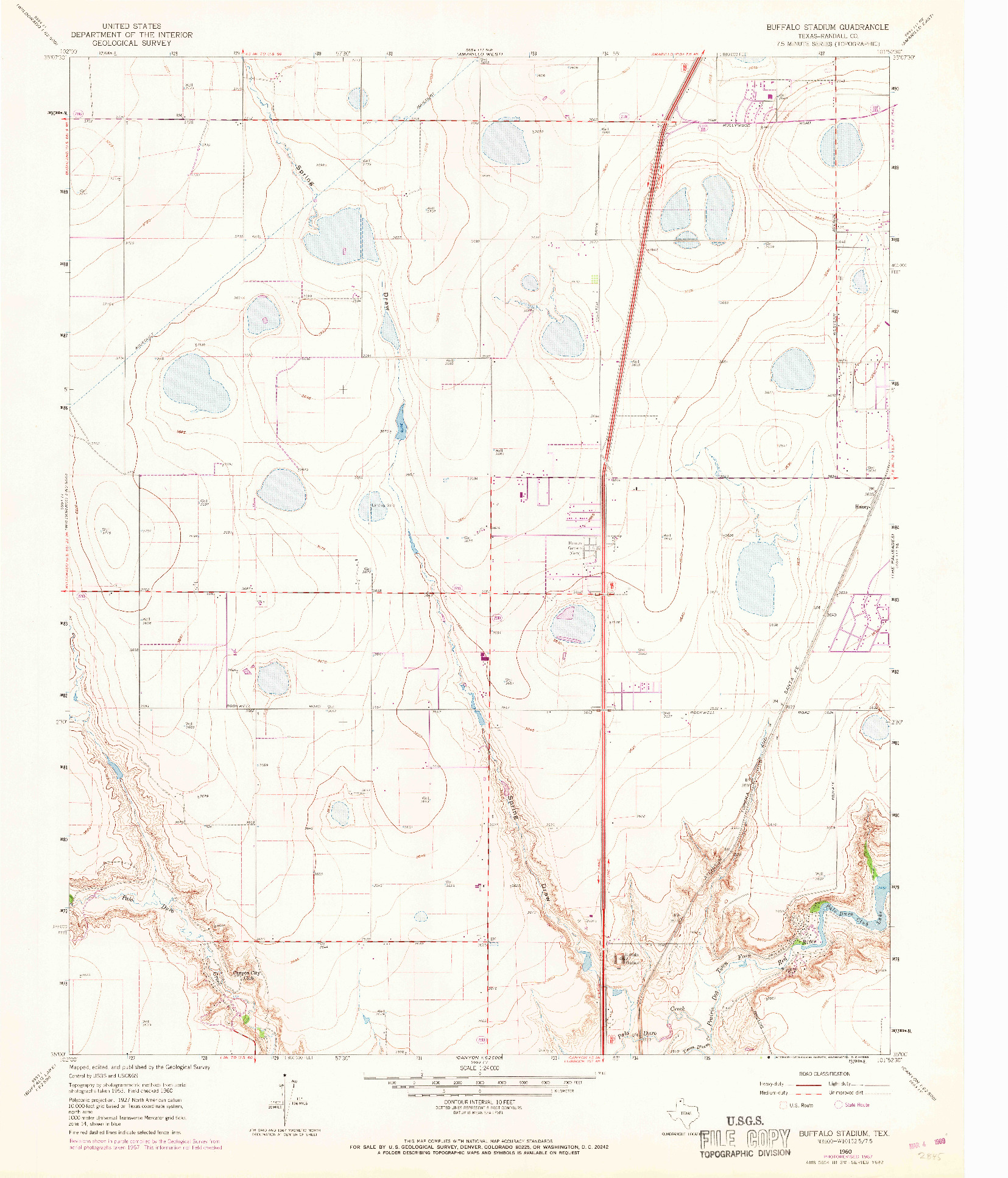 USGS 1:24000-SCALE QUADRANGLE FOR BUFFALO STADIUM, TX 1960