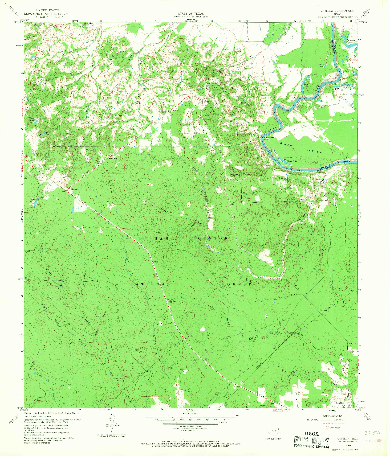 USGS 1:24000-SCALE QUADRANGLE FOR CAMILLA, TX 1960