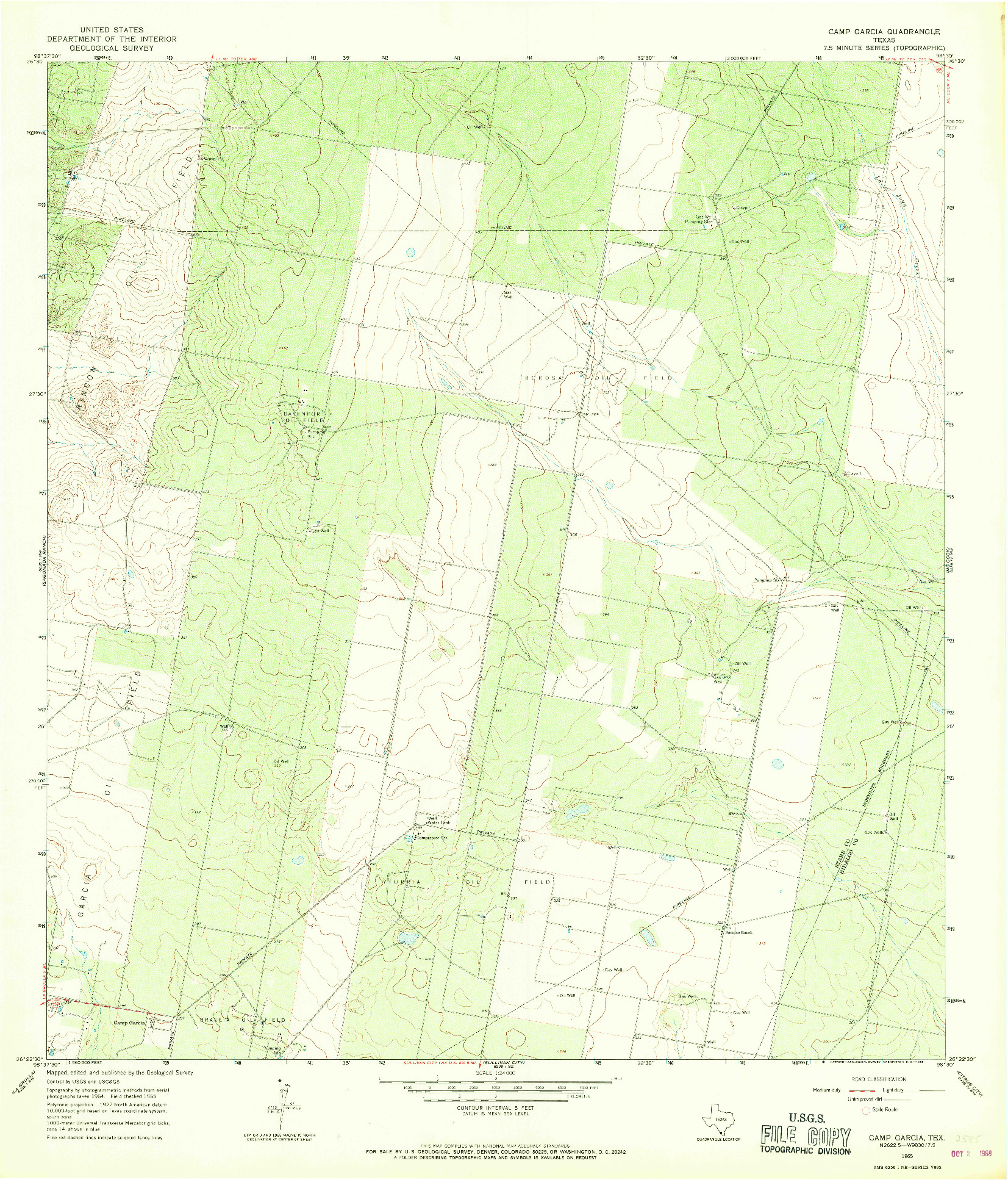 USGS 1:24000-SCALE QUADRANGLE FOR CAMP GARCIA, TX 1965