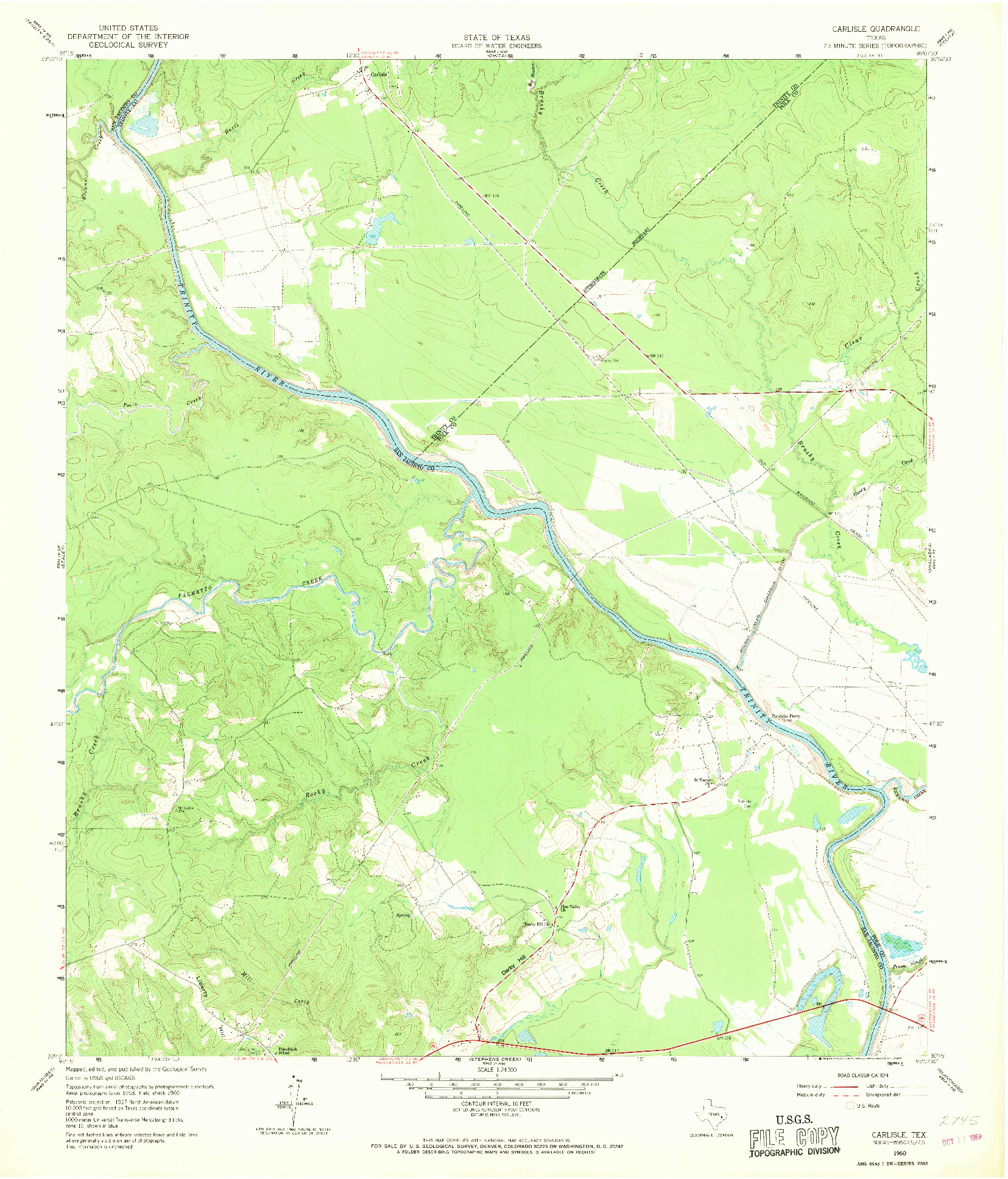 USGS 1:24000-SCALE QUADRANGLE FOR CARLISLE, TX 1960