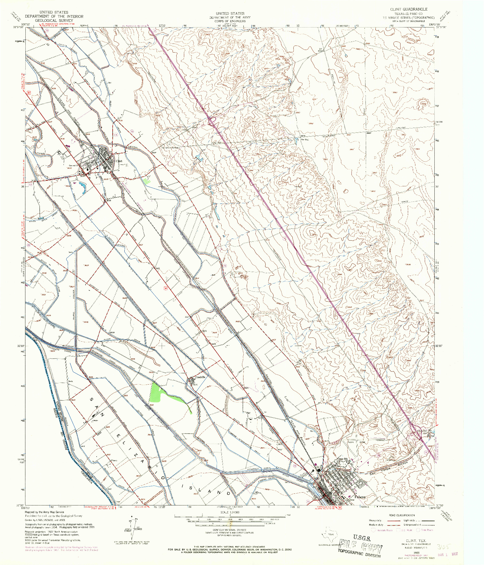 USGS 1:24000-SCALE QUADRANGLE FOR CLINT, TX 1955