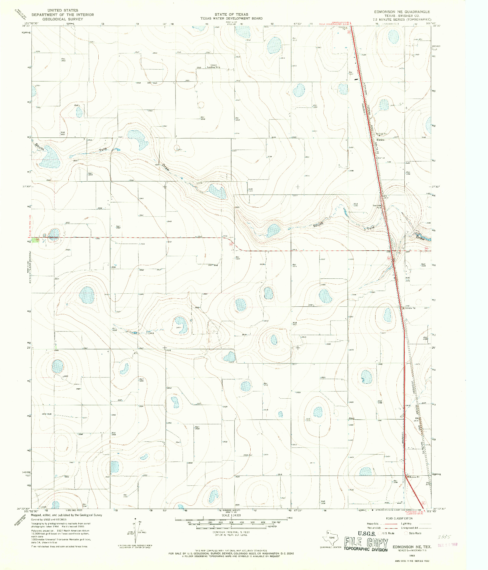 USGS 1:24000-SCALE QUADRANGLE FOR EDMONSON NE, TX 1965