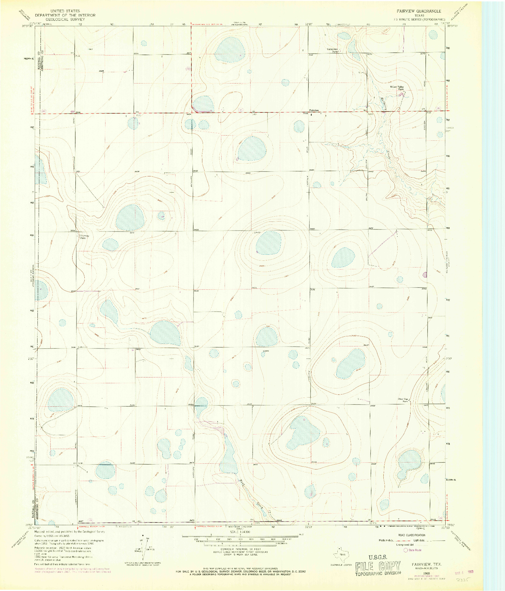 USGS 1:24000-SCALE QUADRANGLE FOR FAIRVIEW, TX 1960