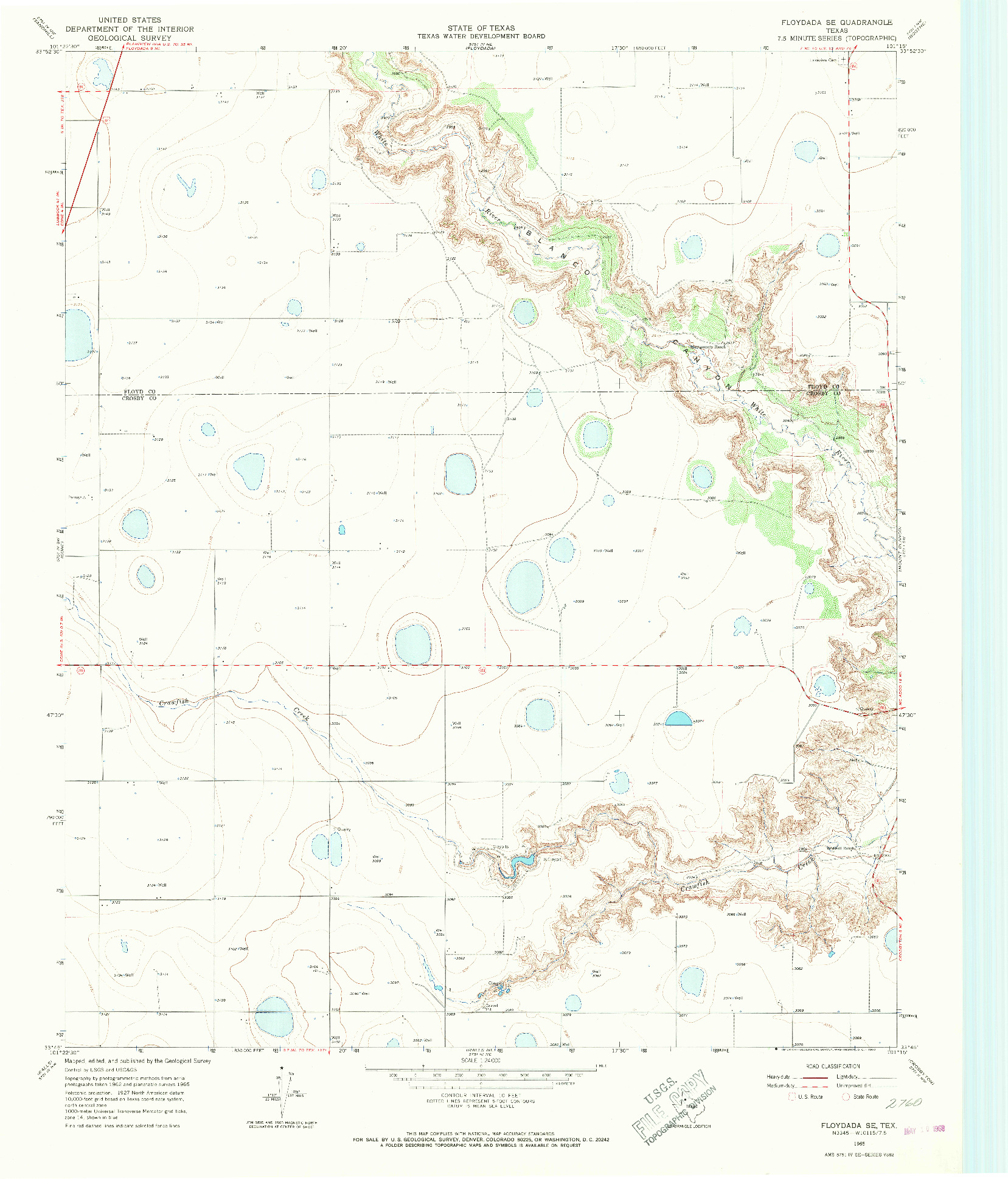 USGS 1:24000-SCALE QUADRANGLE FOR FLOYDADA SE, TX 1965