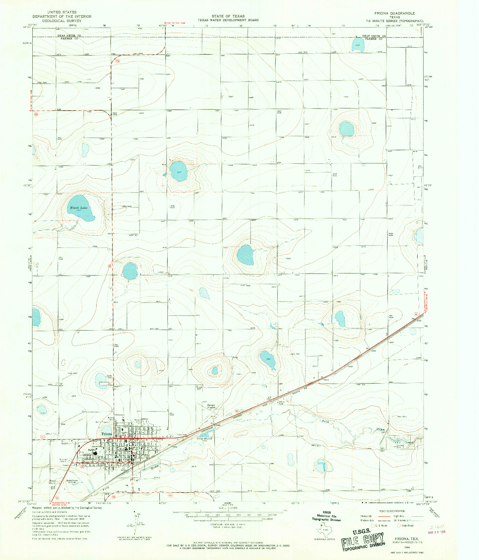 USGS 1:24000-SCALE QUADRANGLE FOR FRIONA, TX 1966