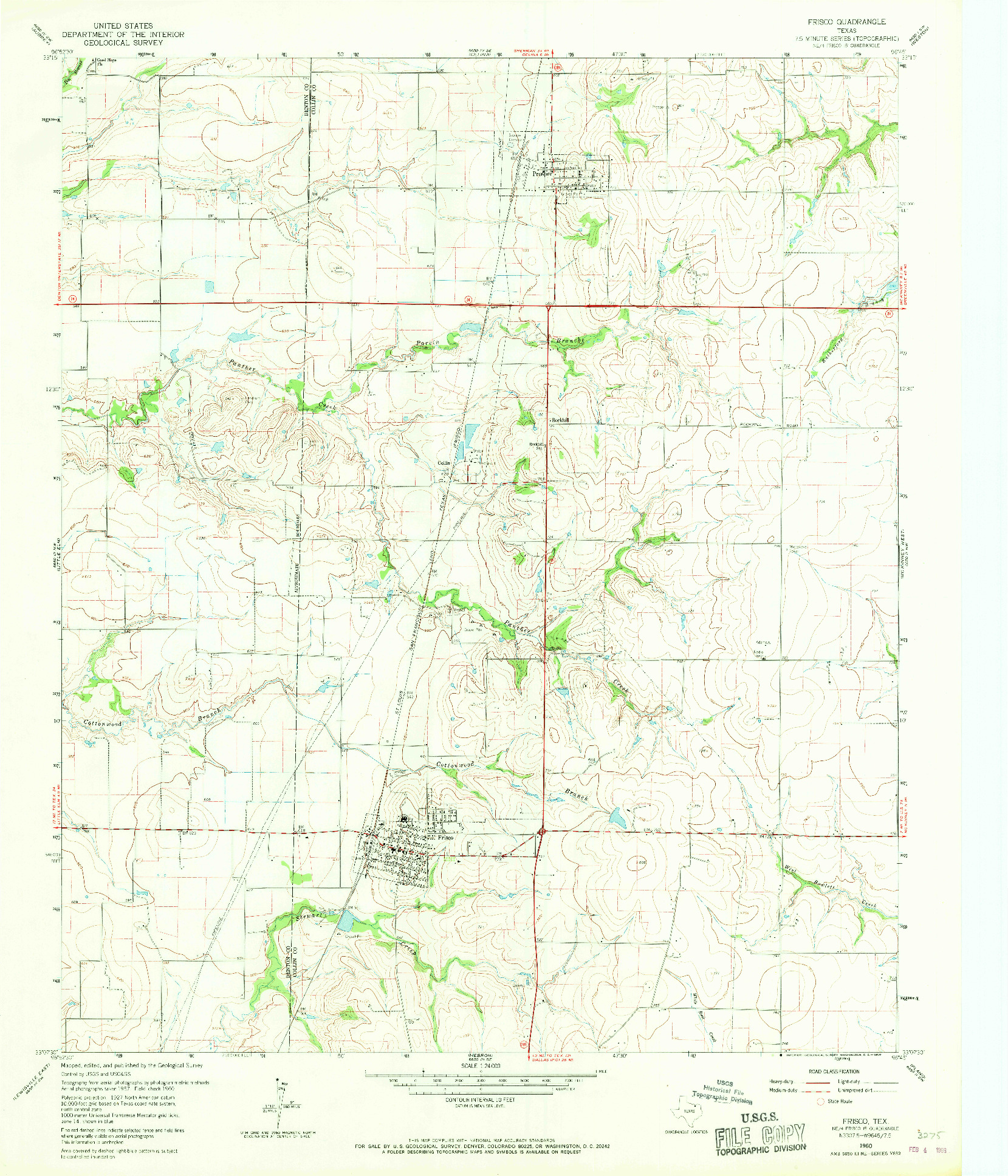 USGS 1:24000-SCALE QUADRANGLE FOR FRISCO, TX 1960