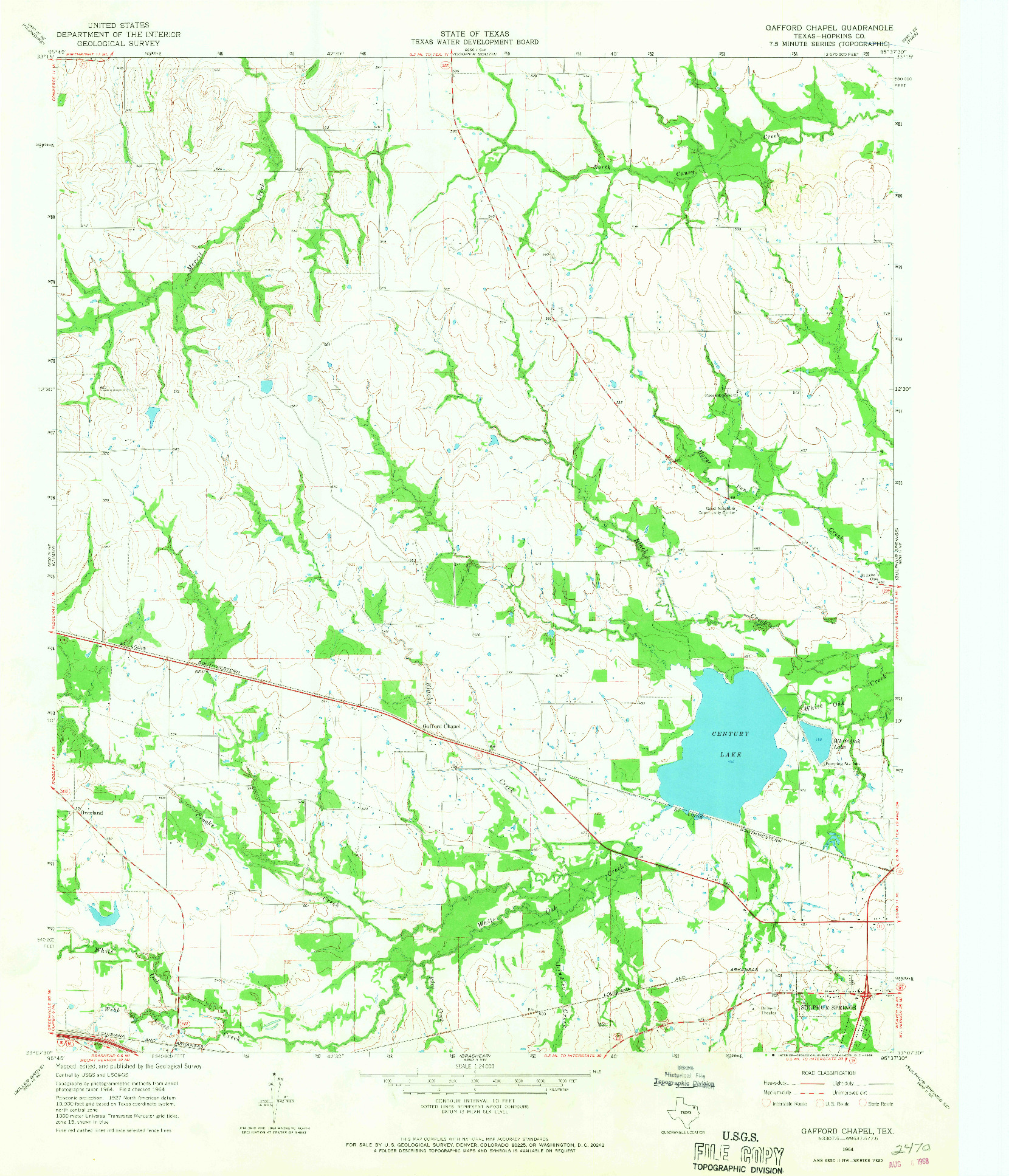 USGS 1:24000-SCALE QUADRANGLE FOR GAFFORD CHAPEL, TX 1964