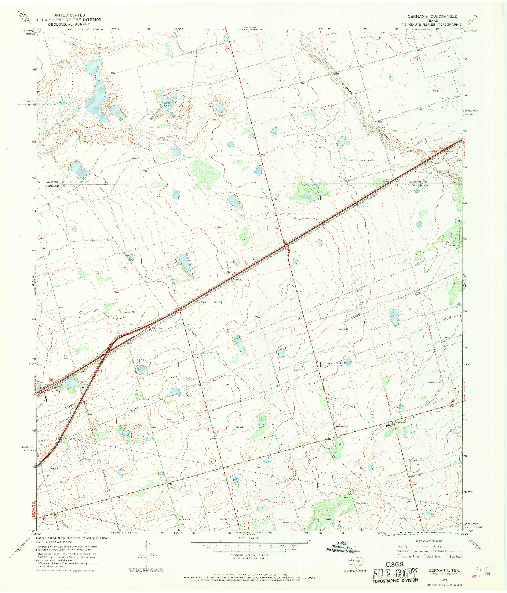USGS 1:24000-SCALE QUADRANGLE FOR GERMANIA, TX 1966