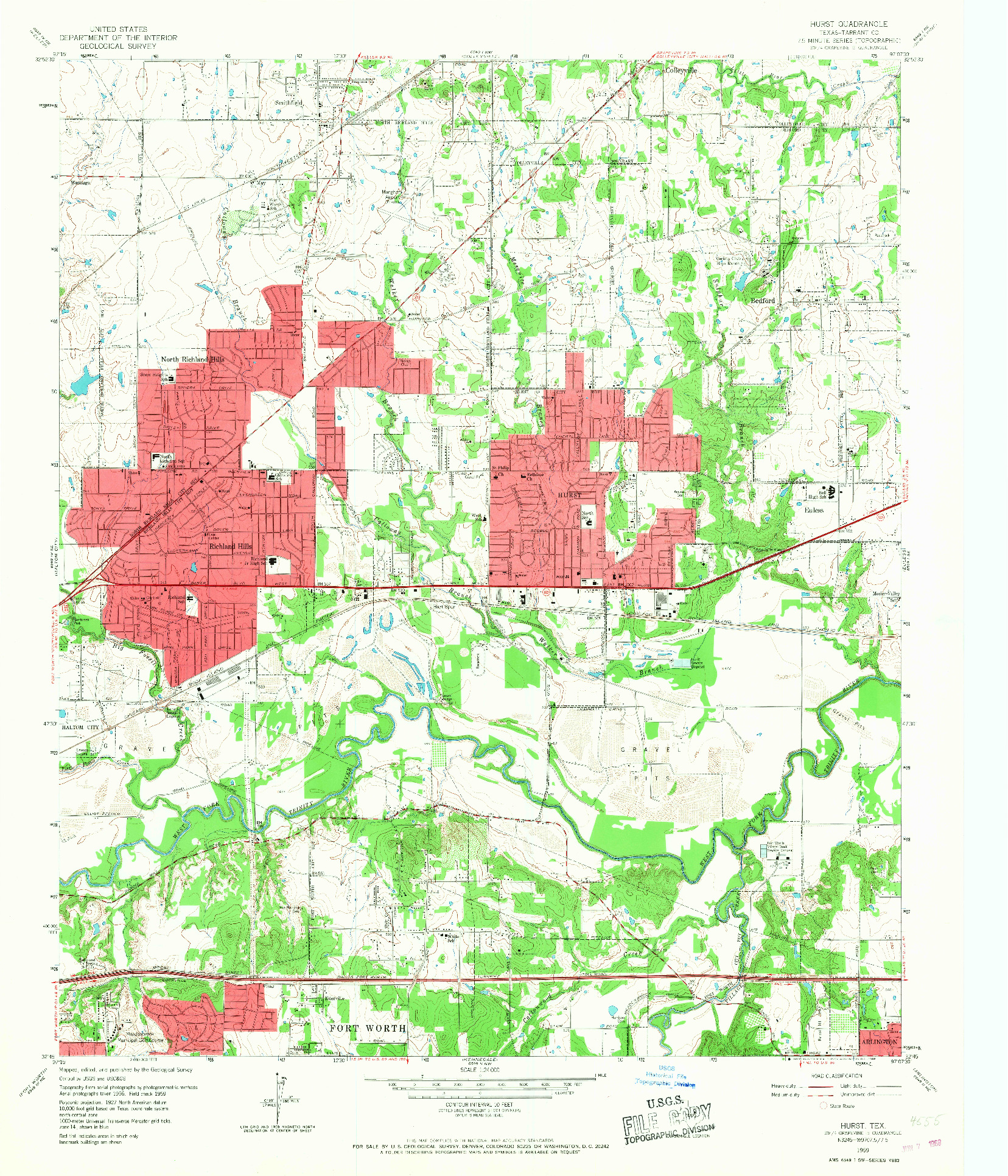 USGS 1:24000-SCALE QUADRANGLE FOR HURST, TX 1959