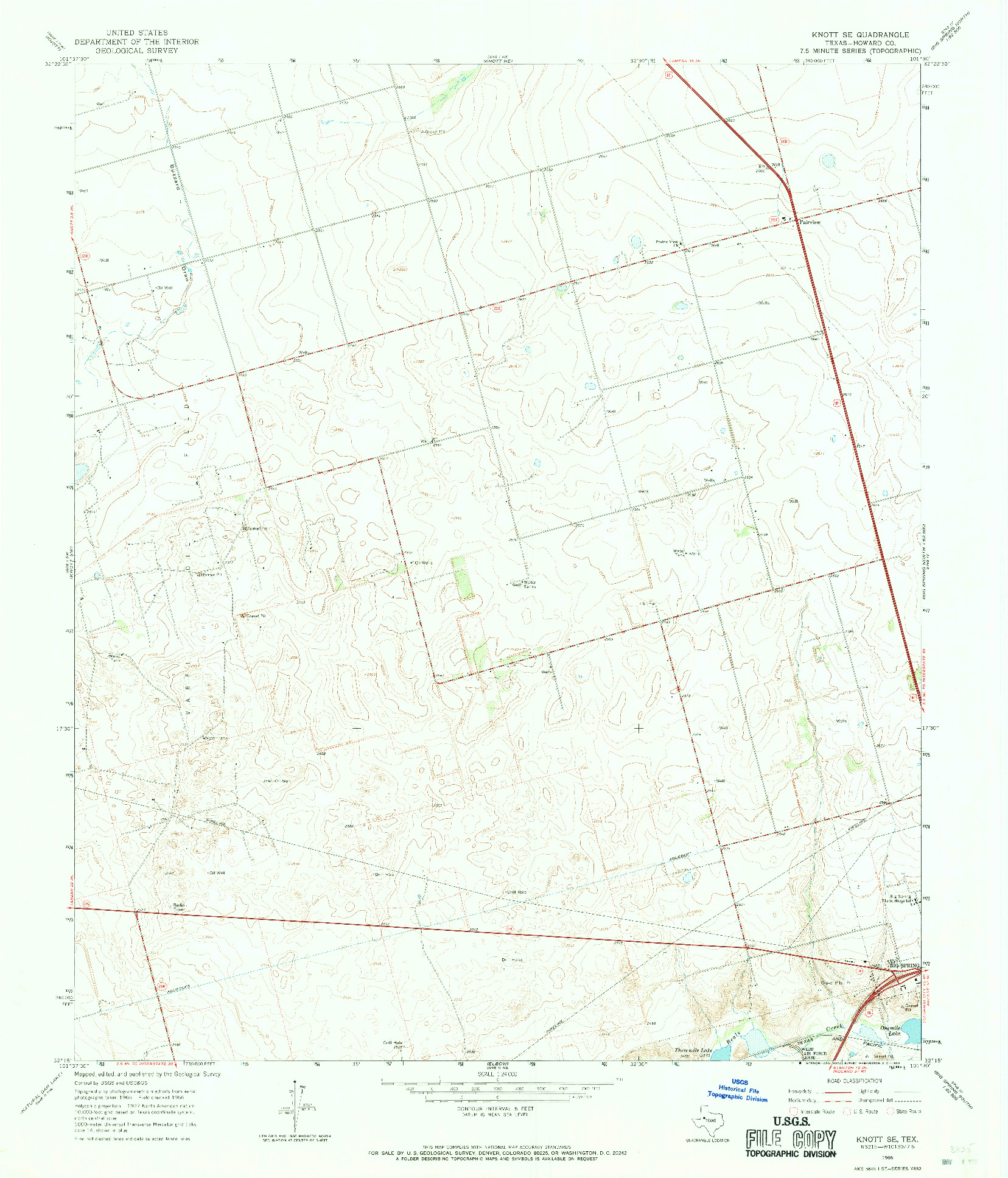USGS 1:24000-SCALE QUADRANGLE FOR KNOTT SE, TX 1966
