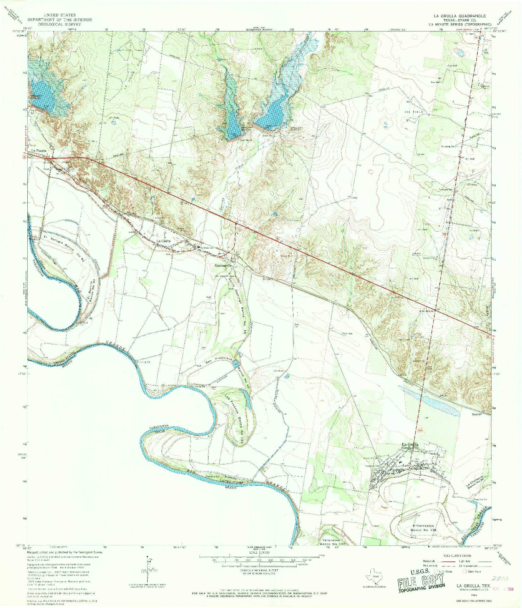 USGS 1:24000-SCALE QUADRANGLE FOR LA GRULLA, TX 1965