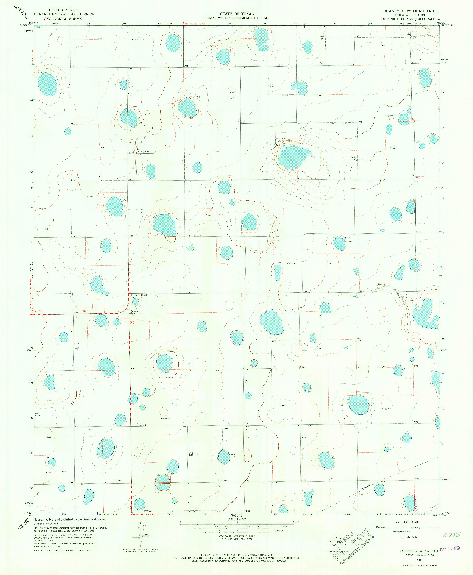 USGS 1:24000-SCALE QUADRANGLE FOR LOCKNEY 4 SW, TX 1966