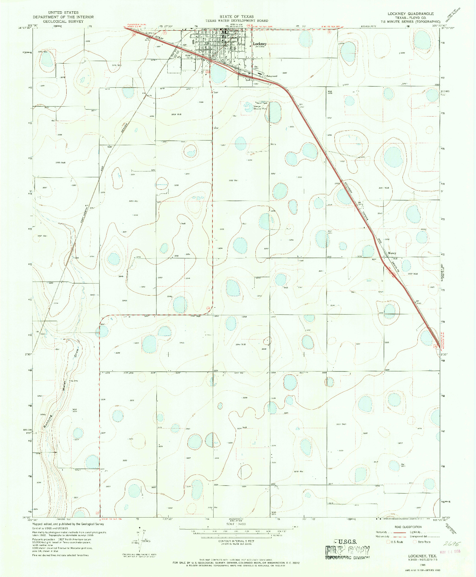 USGS 1:24000-SCALE QUADRANGLE FOR LOCKNEY, TX 1965