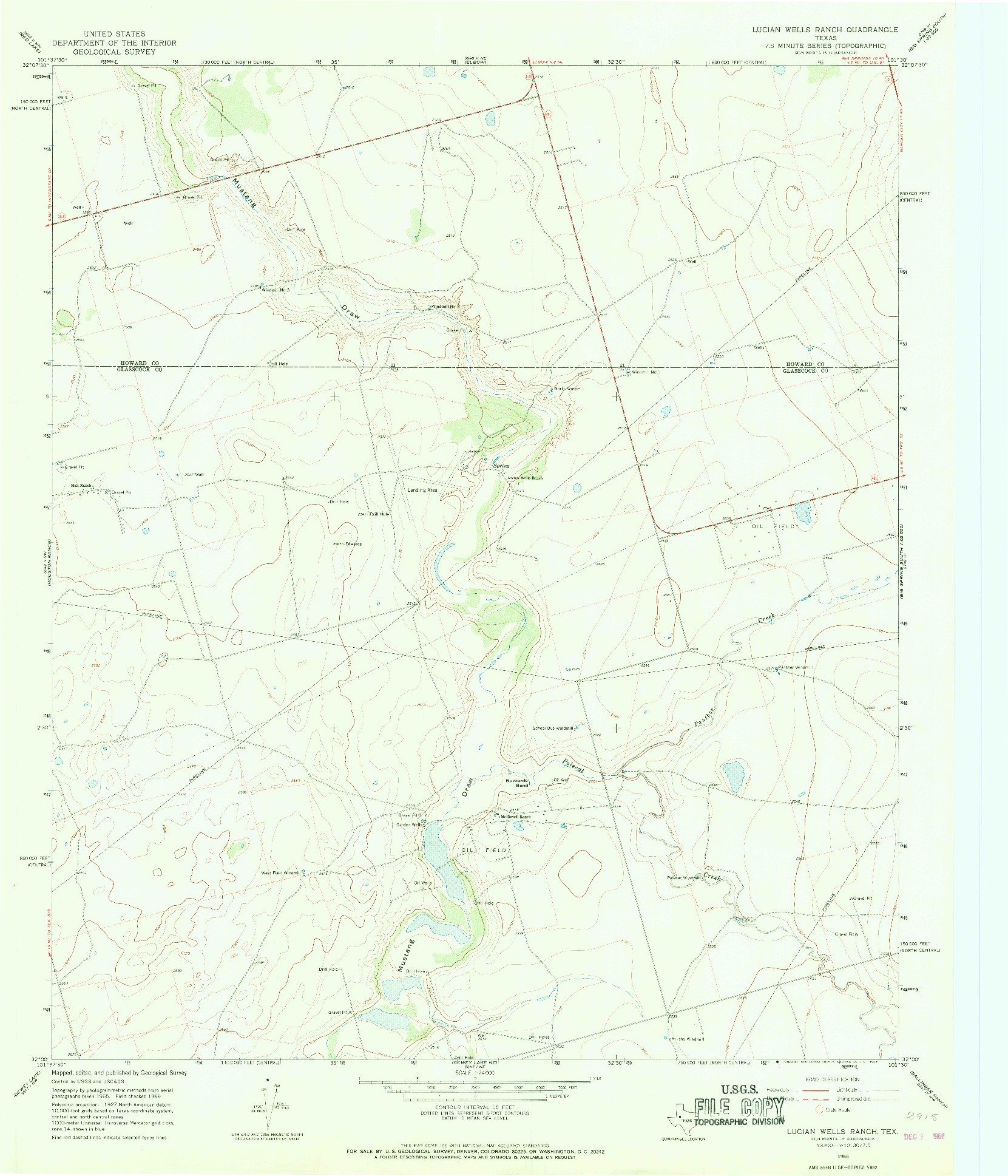USGS 1:24000-SCALE QUADRANGLE FOR LUCIAN WELLS RANCH, TX 1966