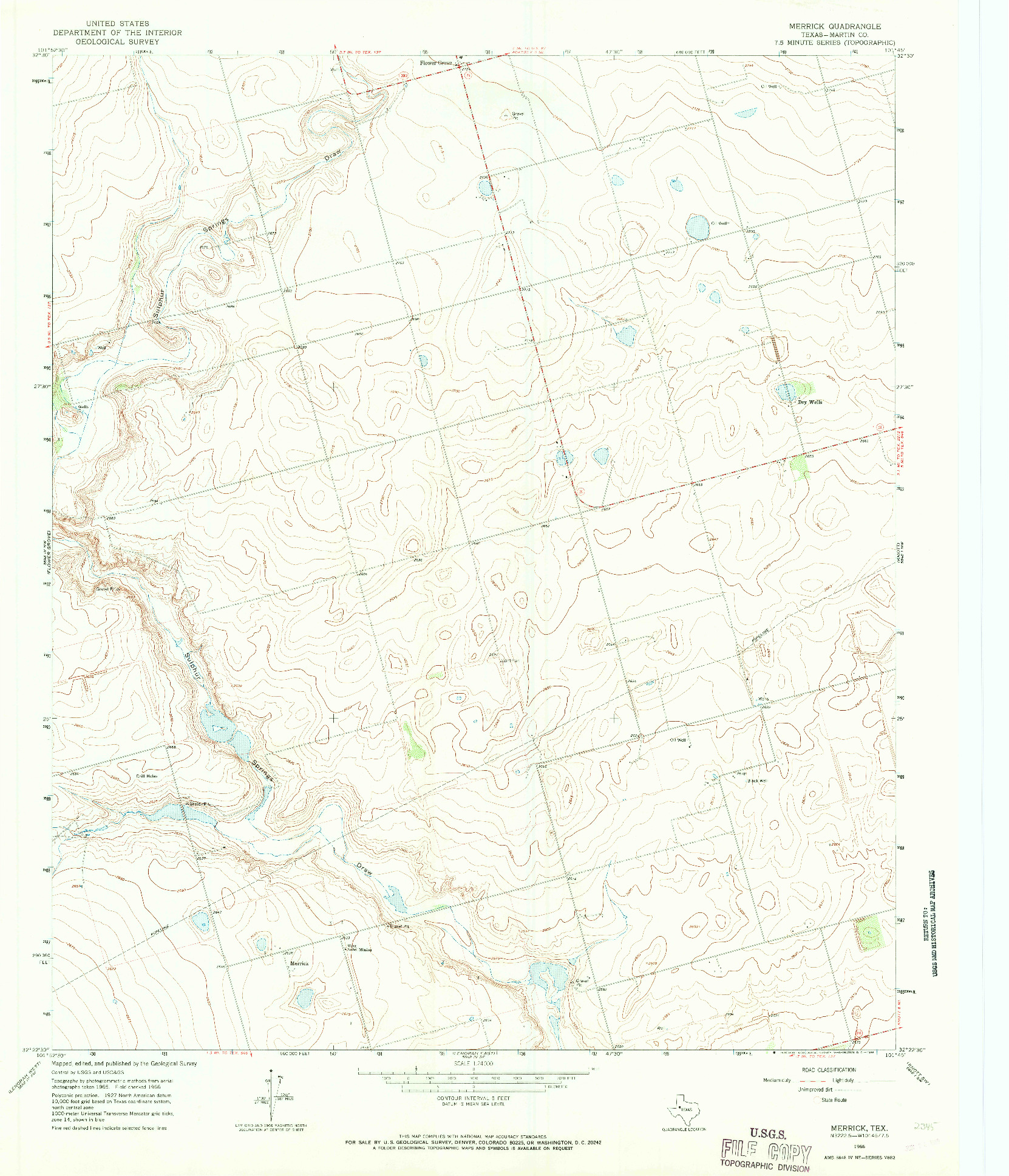 USGS 1:24000-SCALE QUADRANGLE FOR MERRICK, TX 1966