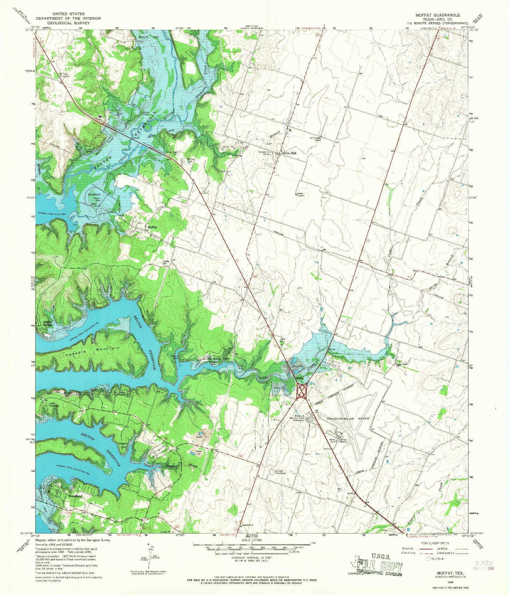 USGS 1:24000-SCALE QUADRANGLE FOR MOFFAT, TX 1965