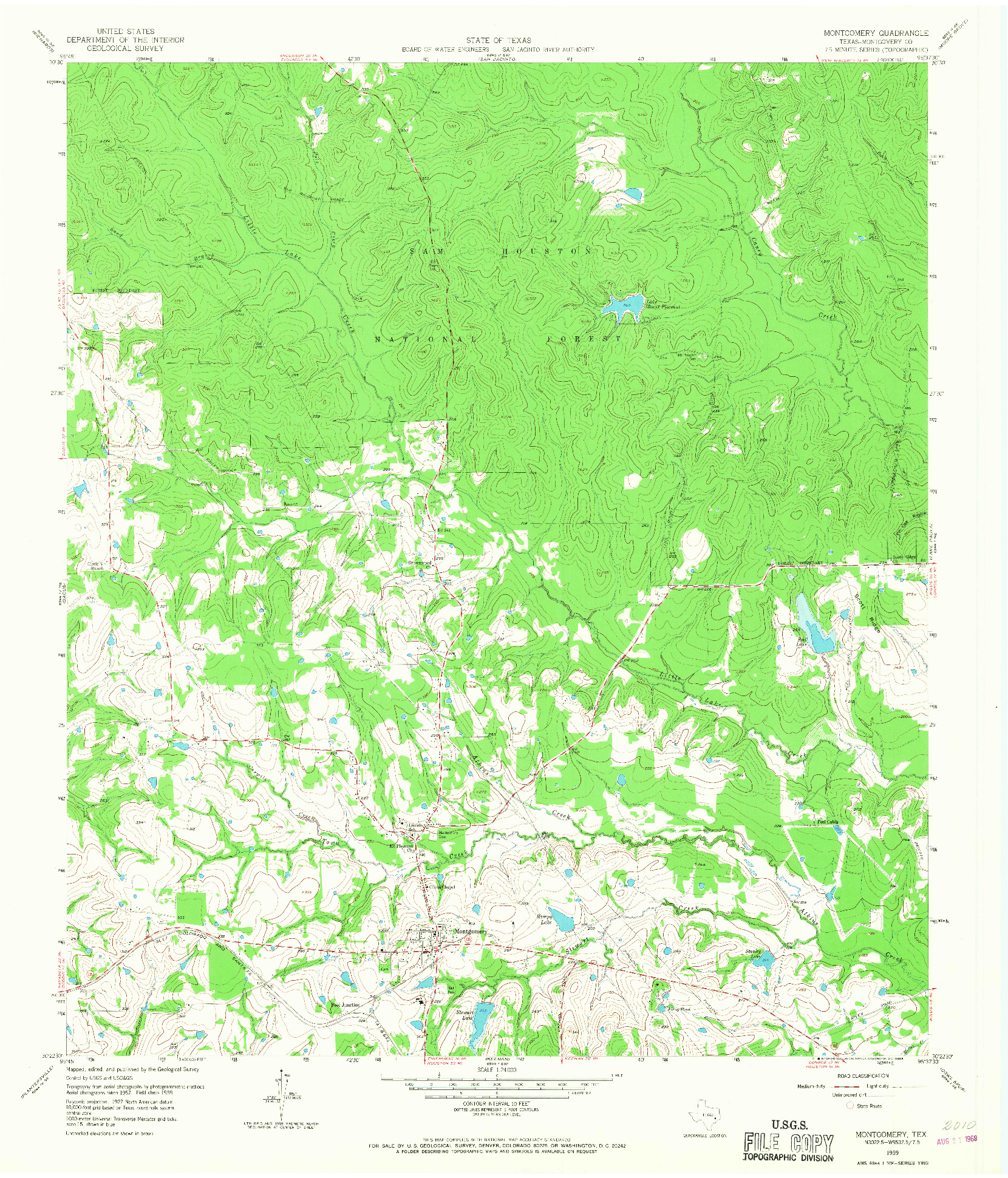 USGS 1:24000-SCALE QUADRANGLE FOR MONTGOMERY, TX 1959