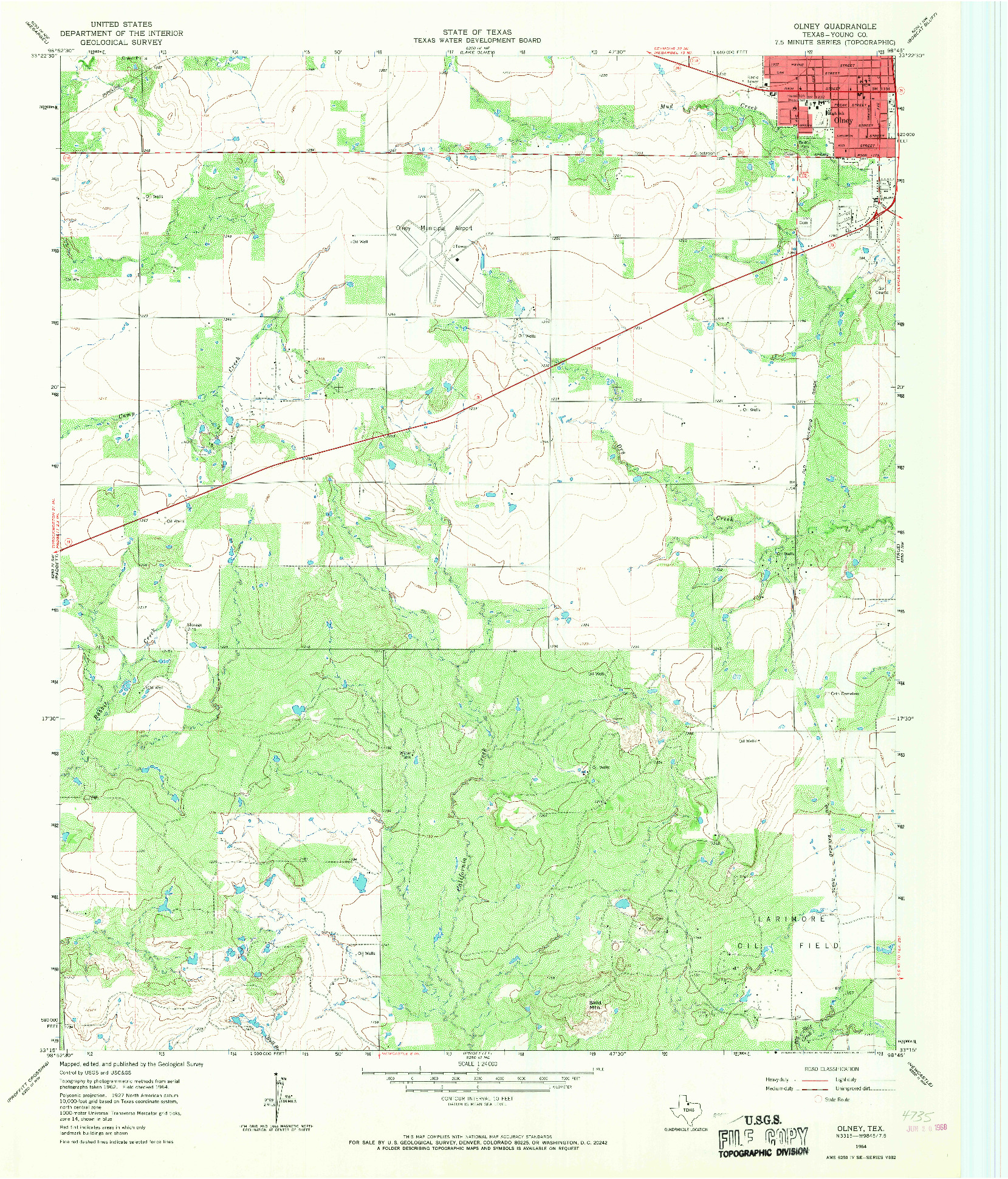 USGS 1:24000-SCALE QUADRANGLE FOR OLNEY, TX 1964