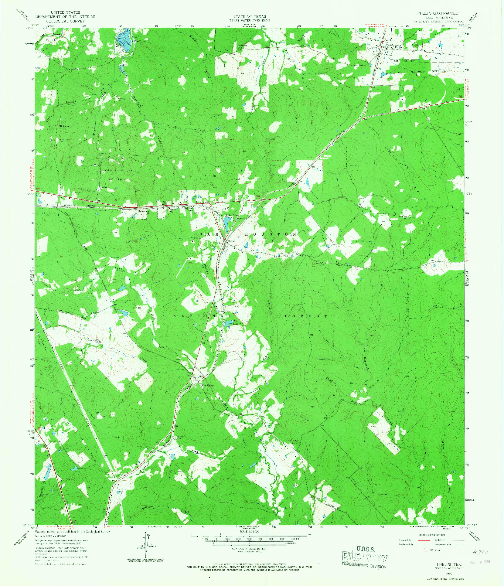 USGS 1:24000-SCALE QUADRANGLE FOR PHELPS, TX 1960