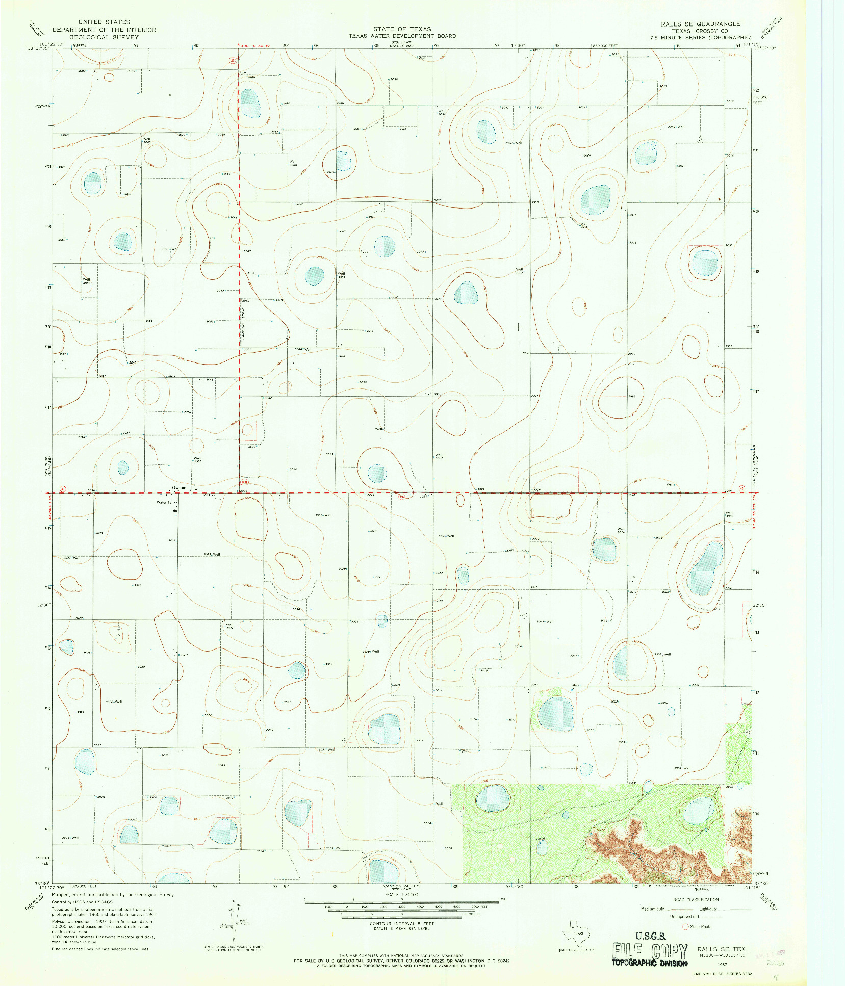 USGS 1:24000-SCALE QUADRANGLE FOR RALLS SE, TX 1967