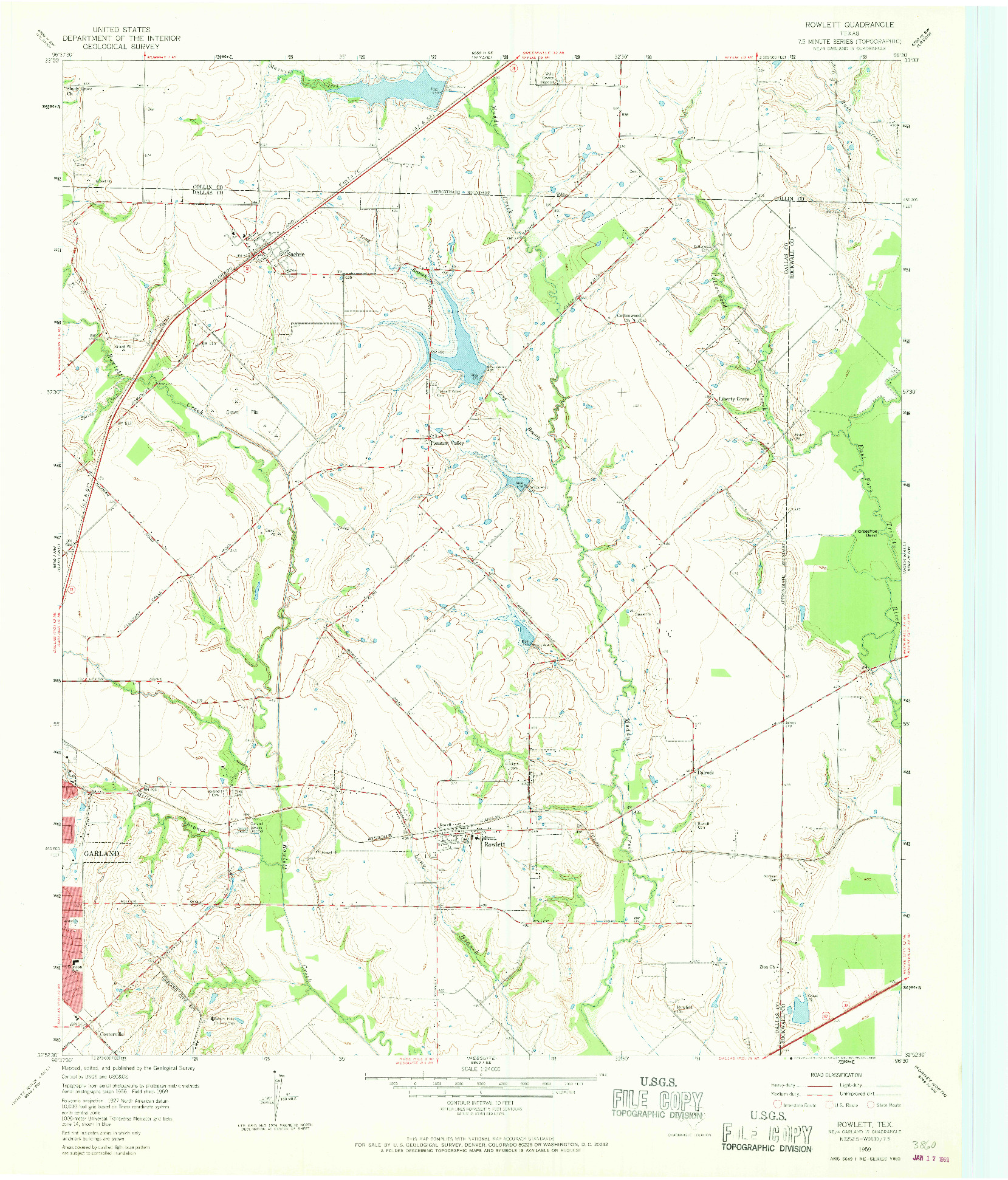 USGS 1:24000-SCALE QUADRANGLE FOR ROWLETT, TX 1959