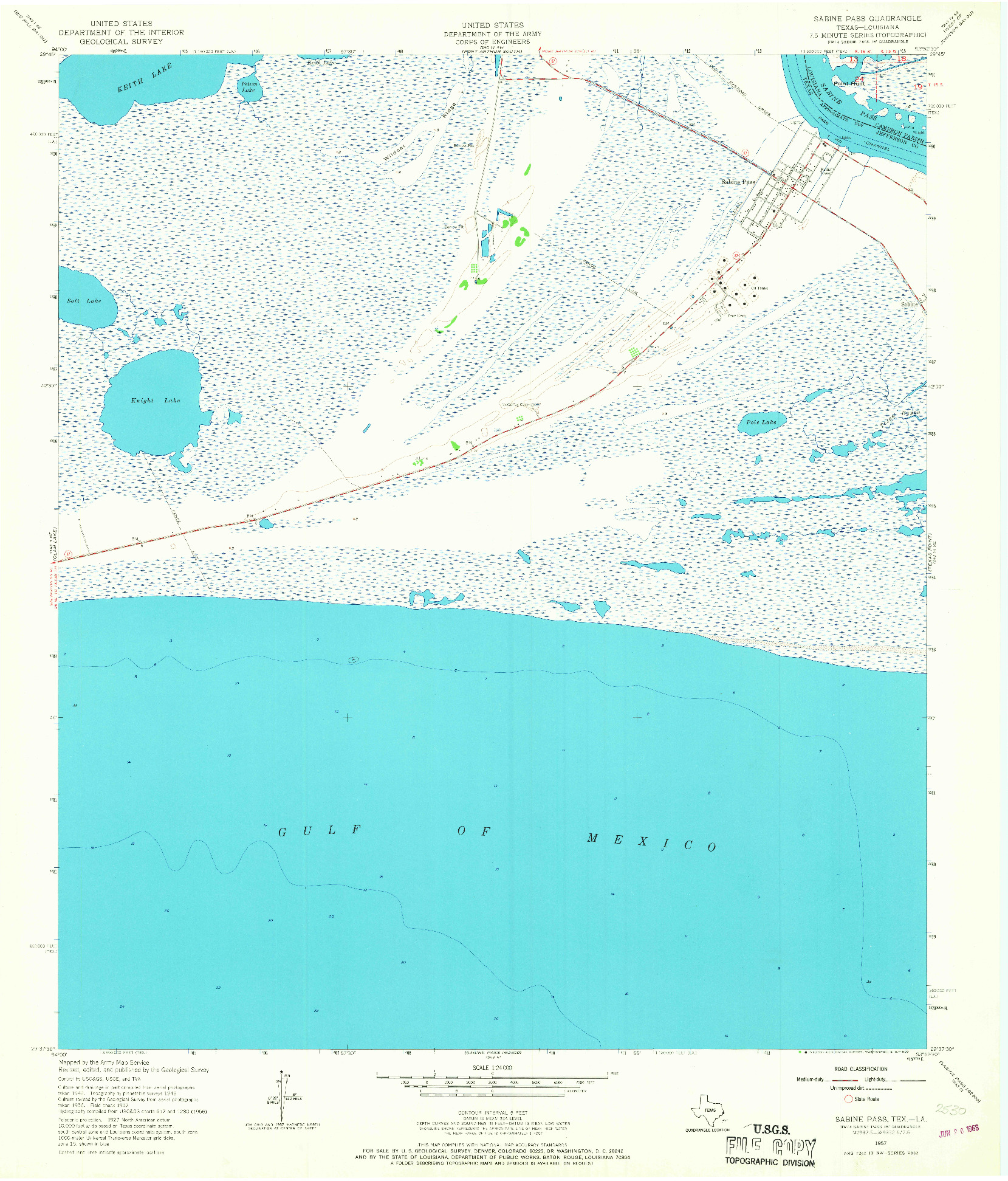 USGS 1:24000-SCALE QUADRANGLE FOR SABINE PASS, TX 1957