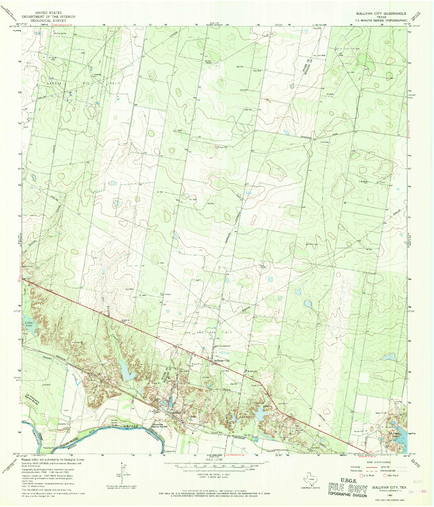 USGS 1:24000-SCALE QUADRANGLE FOR SULLIVAN CITY, TX 1965