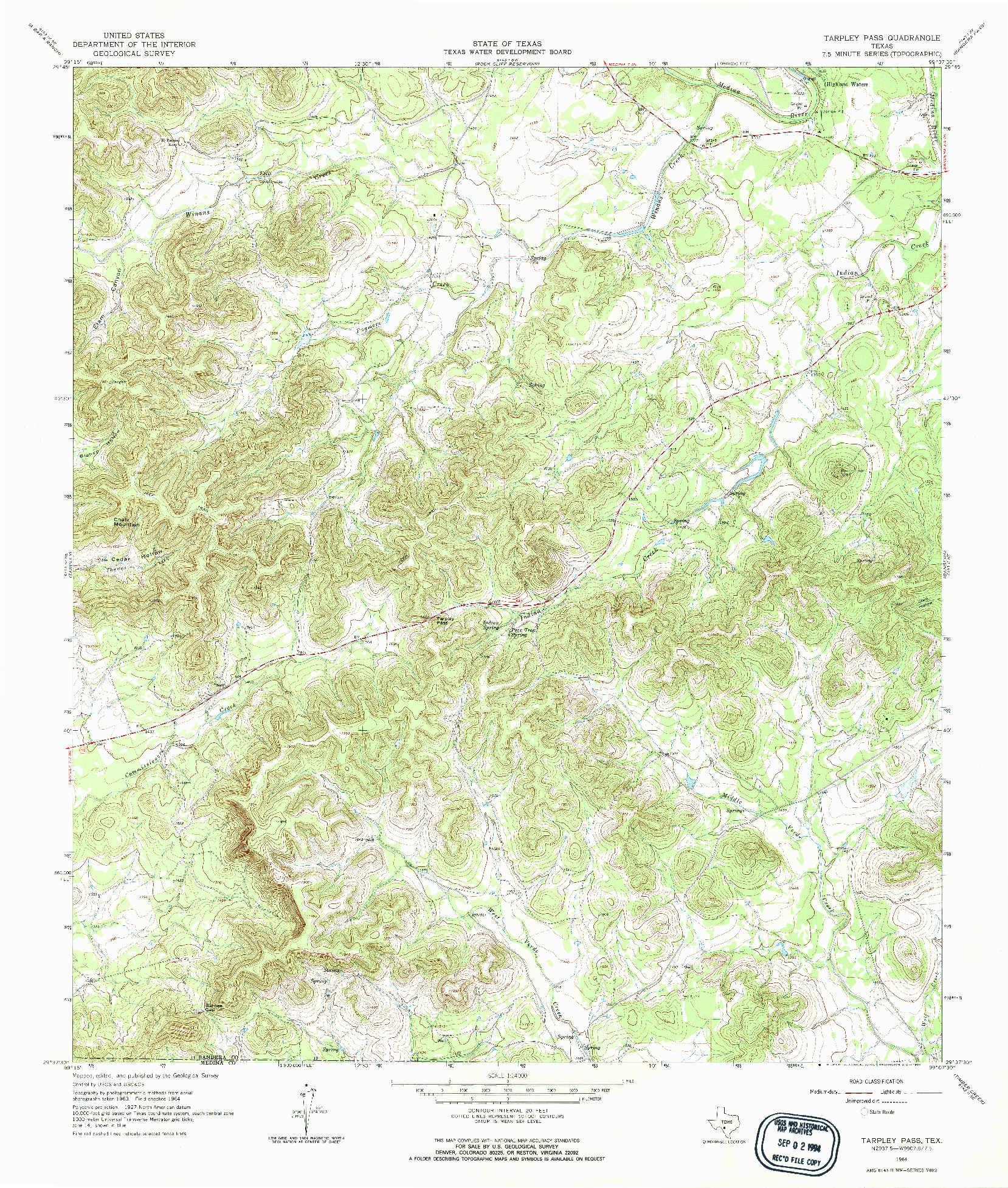 USGS 1:24000-SCALE QUADRANGLE FOR TARPLEY PASS, TX 1964