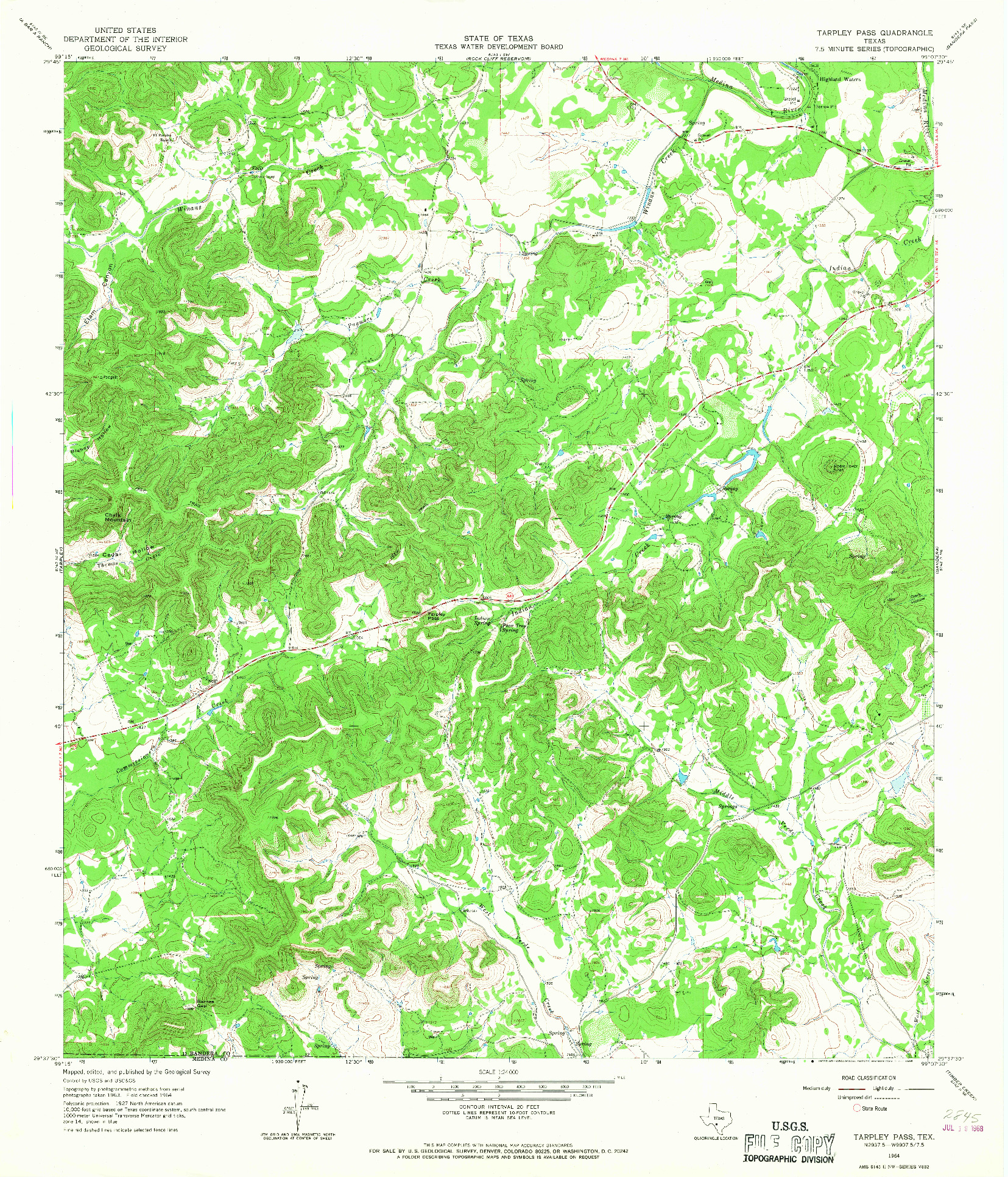 USGS 1:24000-SCALE QUADRANGLE FOR TARPLEY PASS, TX 1964