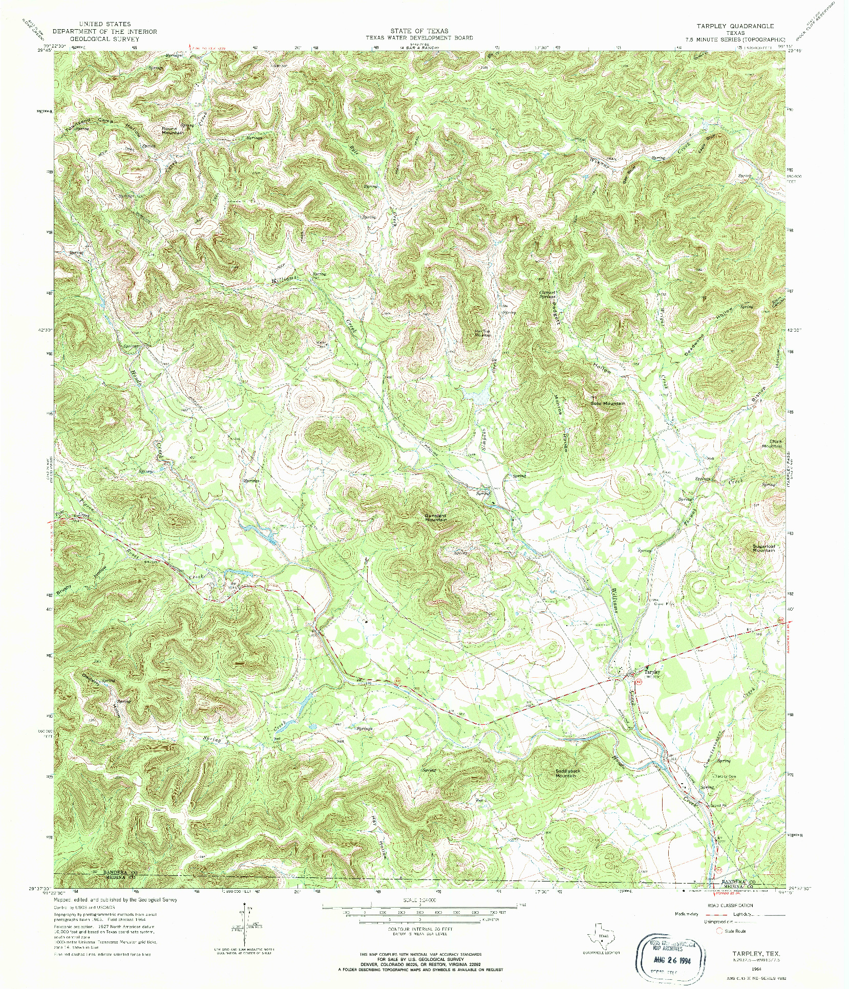 USGS 1:24000-SCALE QUADRANGLE FOR TARPLEY, TX 1964