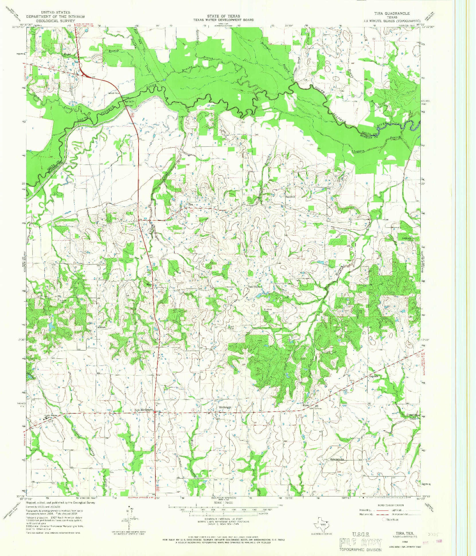 USGS 1:24000-SCALE QUADRANGLE FOR TIRA, TX 1964