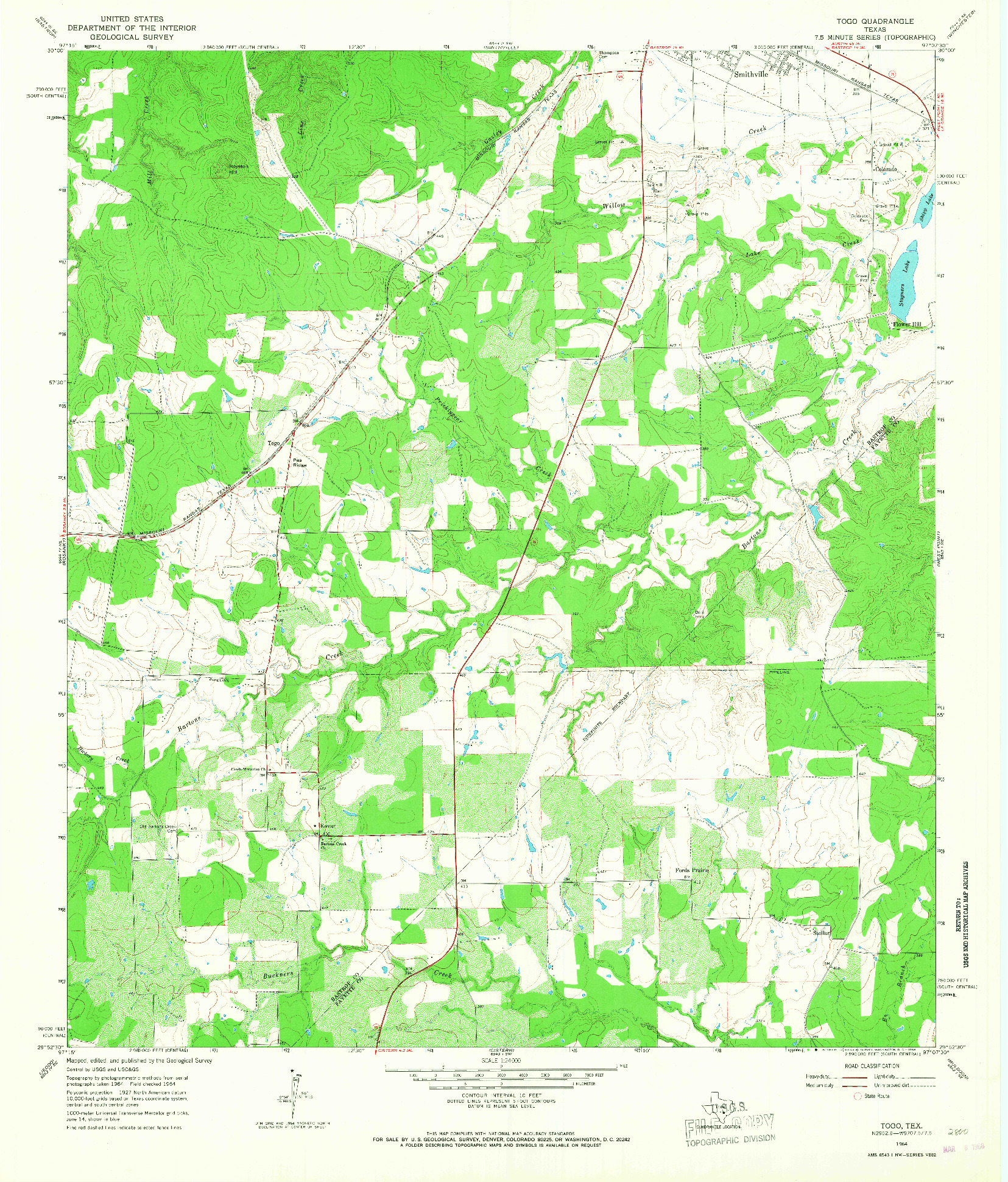 USGS 1:24000-SCALE QUADRANGLE FOR TOGO, TX 1964